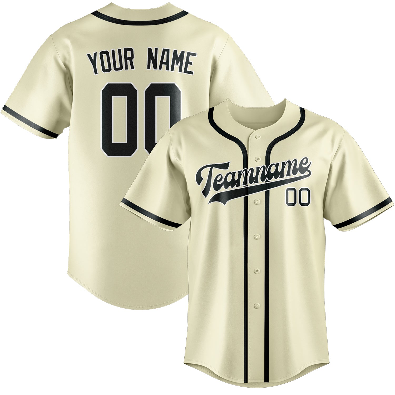 Custom Cream Dark Grey Baseball Jersey