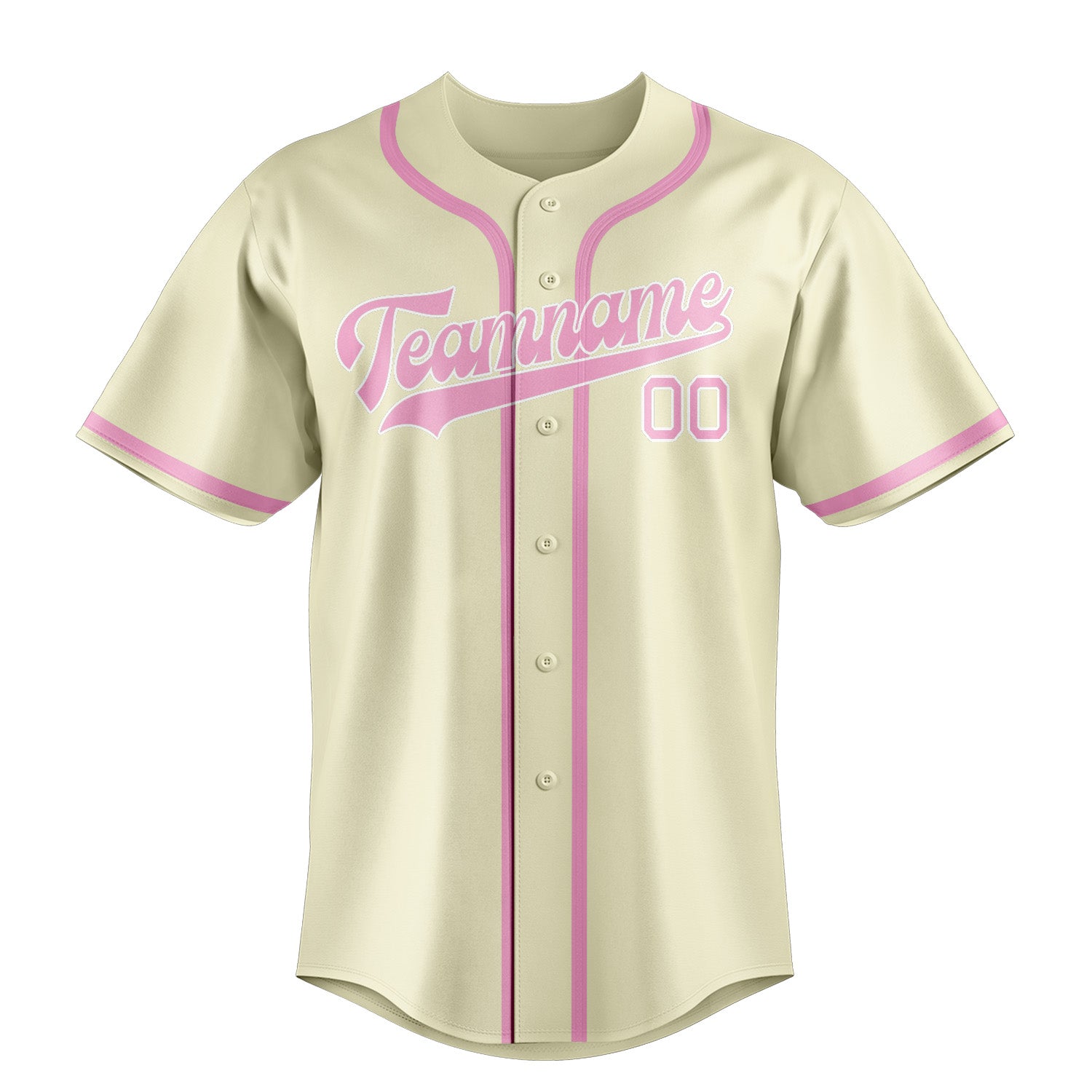 Custom Cream Light Pink Baseball Jersey