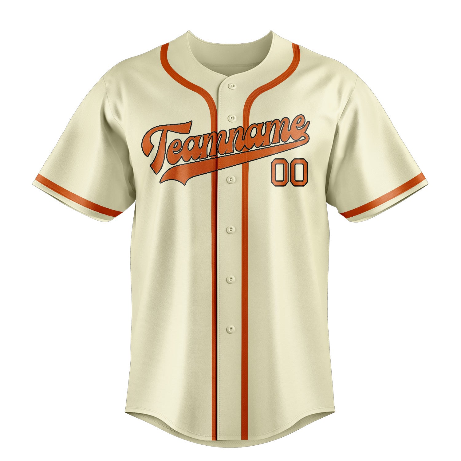 Custom Cream Orange Baseball Jersey