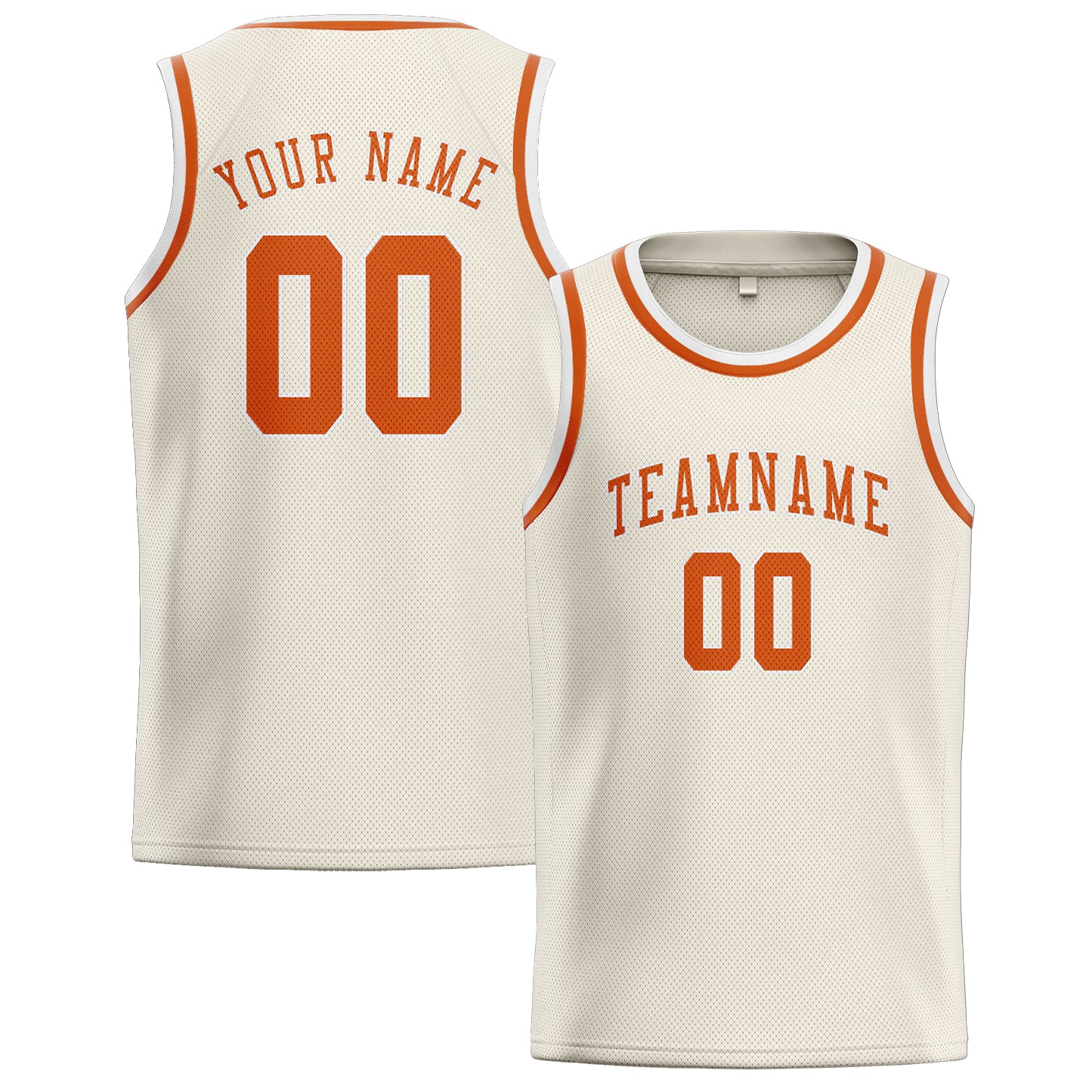 Custom Cream Orange Basketball Jersey