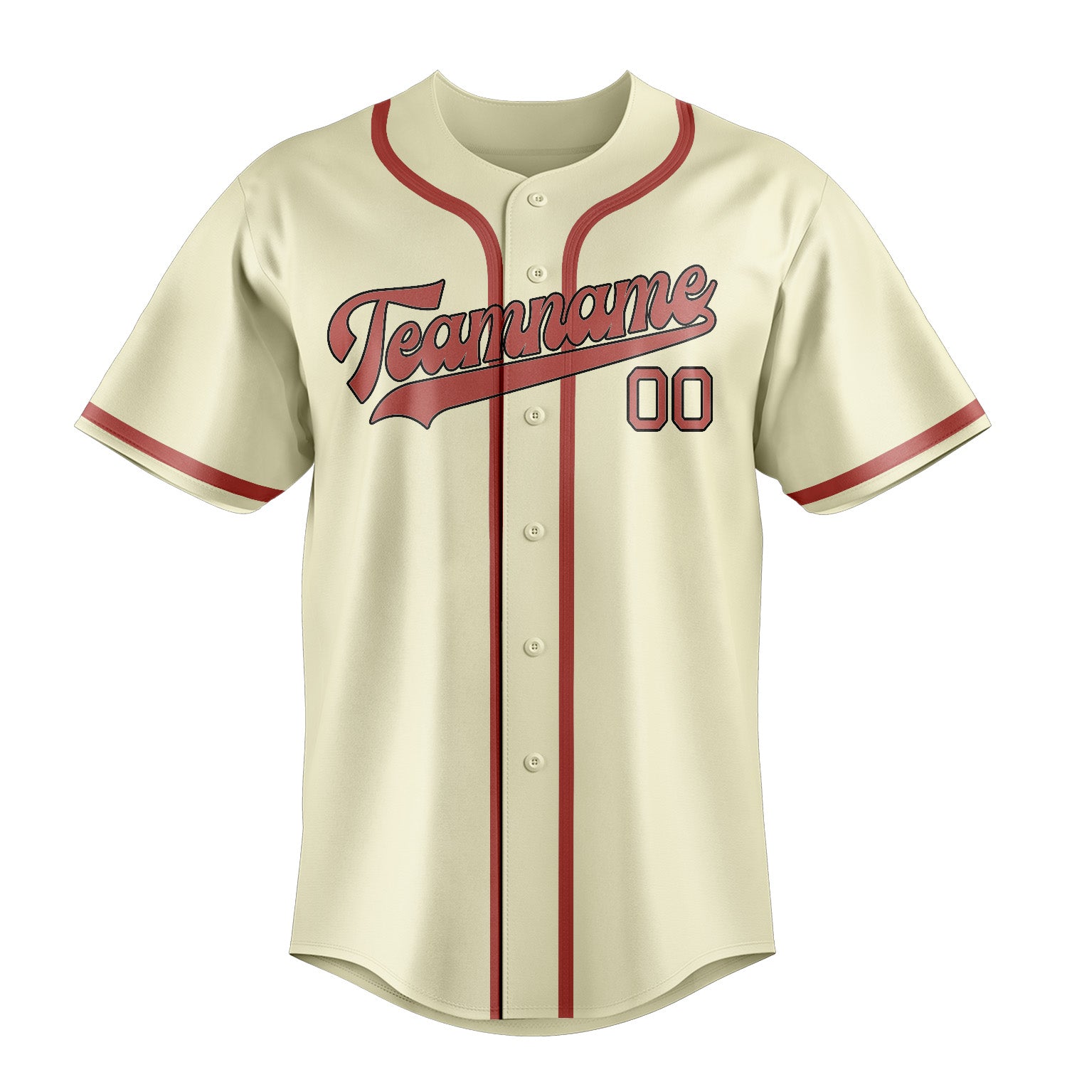 Custom Cream Copper Rose Baseball Jersey