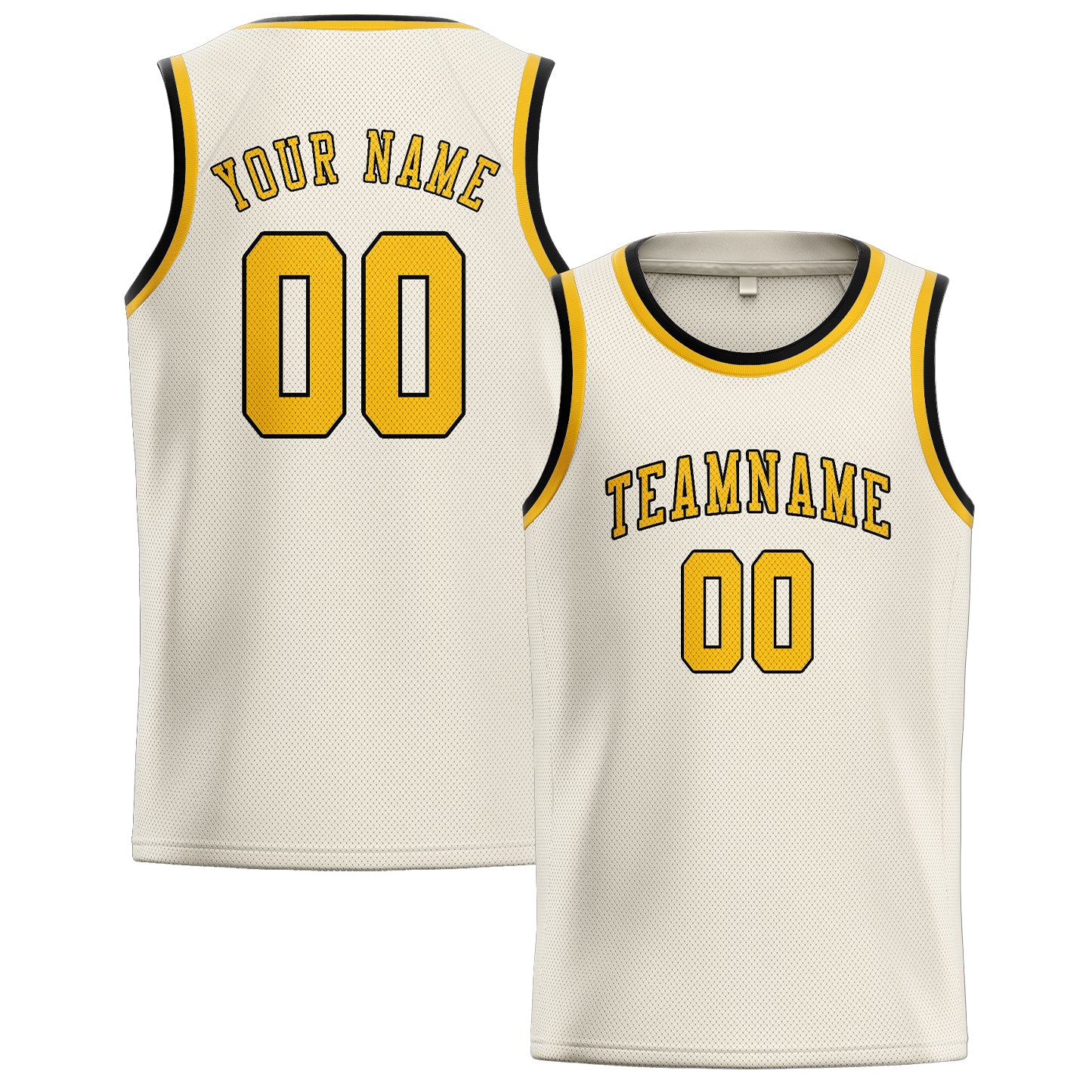 Custom Cream Gold Basketball Jersey