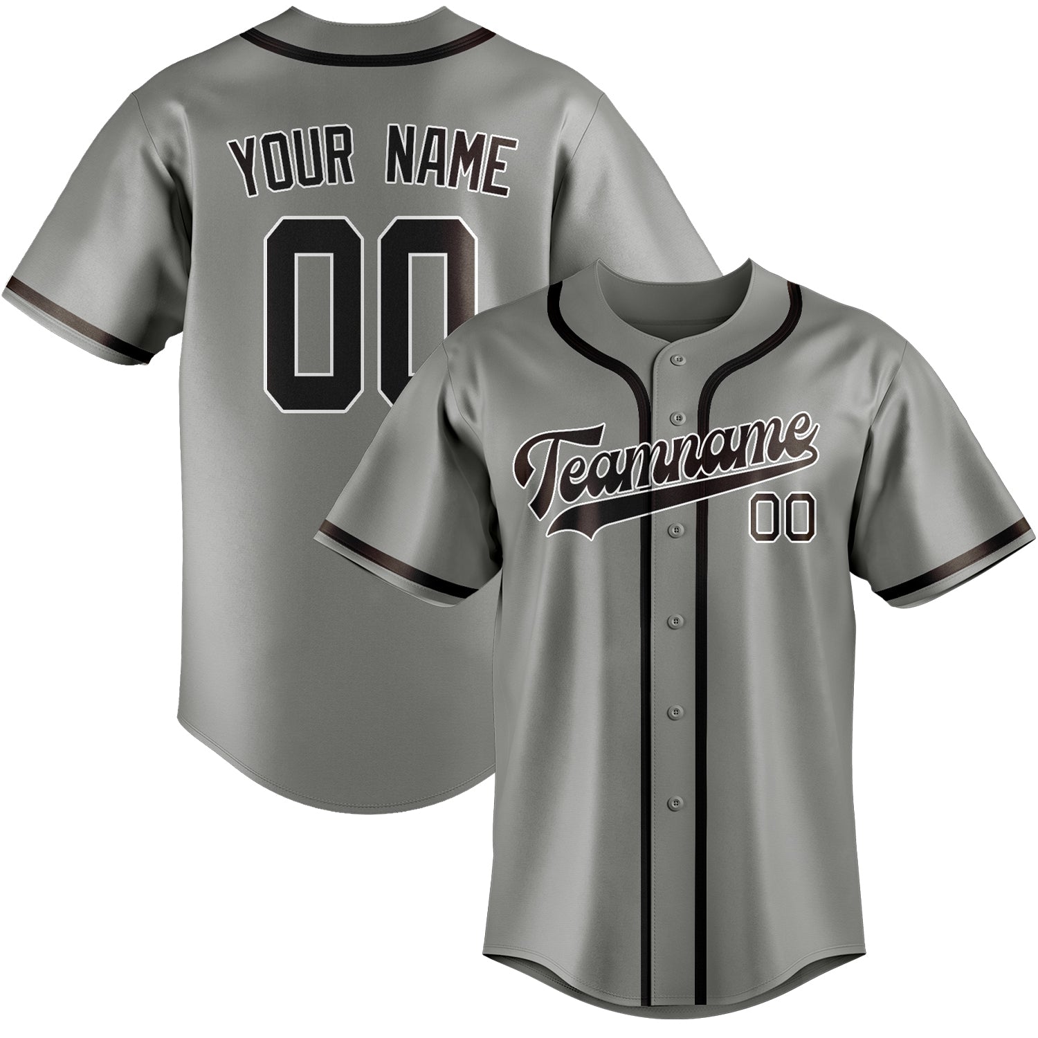 Custom Gray Brown Baseball Jersey