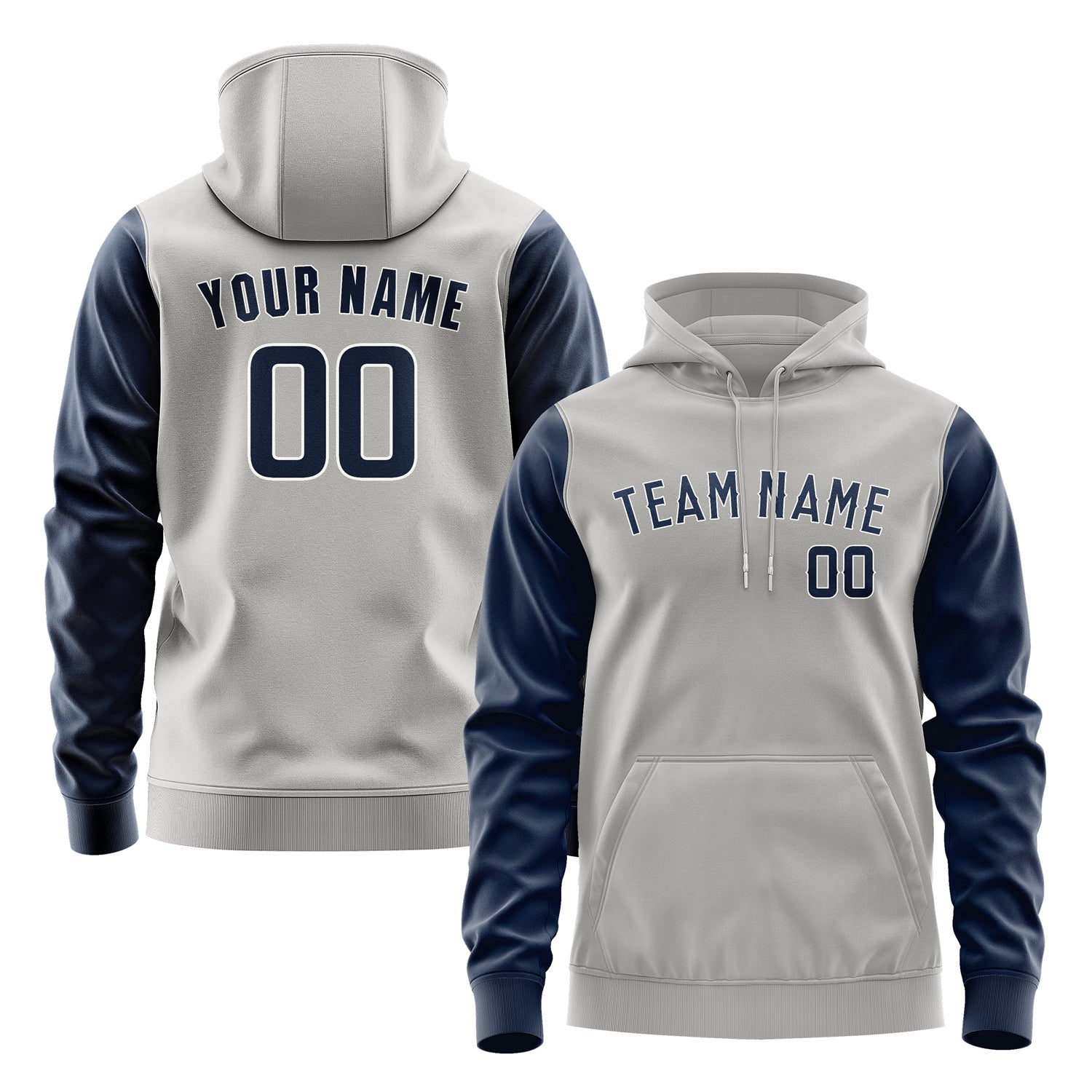 Custom Gray Blue Hoodie 0404101004B31810