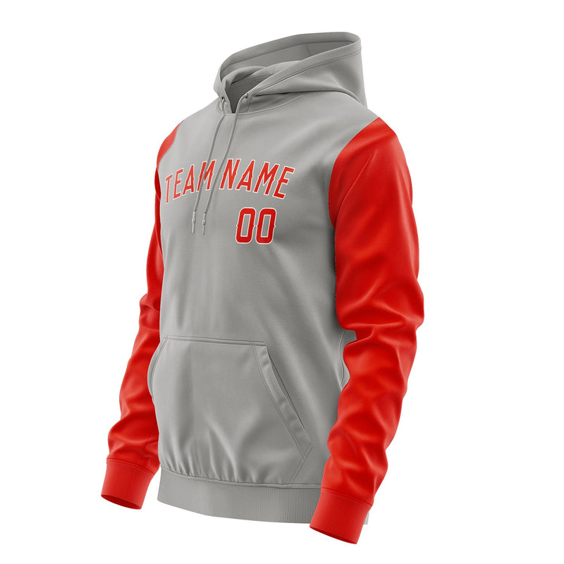 Custom Gray Orange Red Hoodie 0404121204B31812