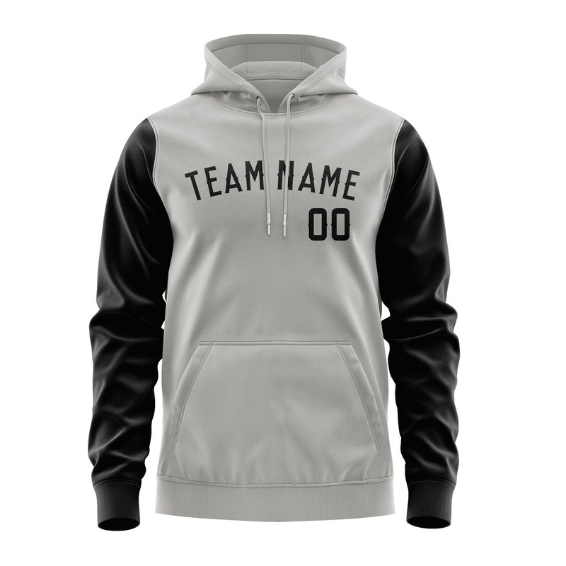 Custom Gray Black Hoodie 0404171704B31717