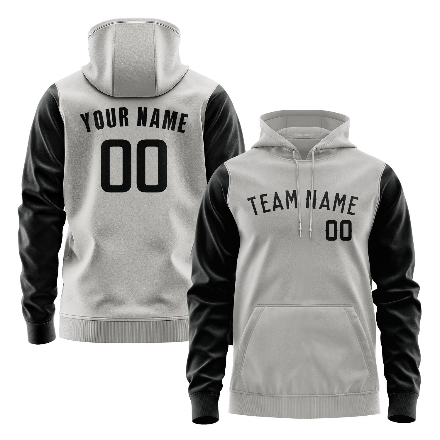 Custom Gray Black Hoodie 0404171704B31717