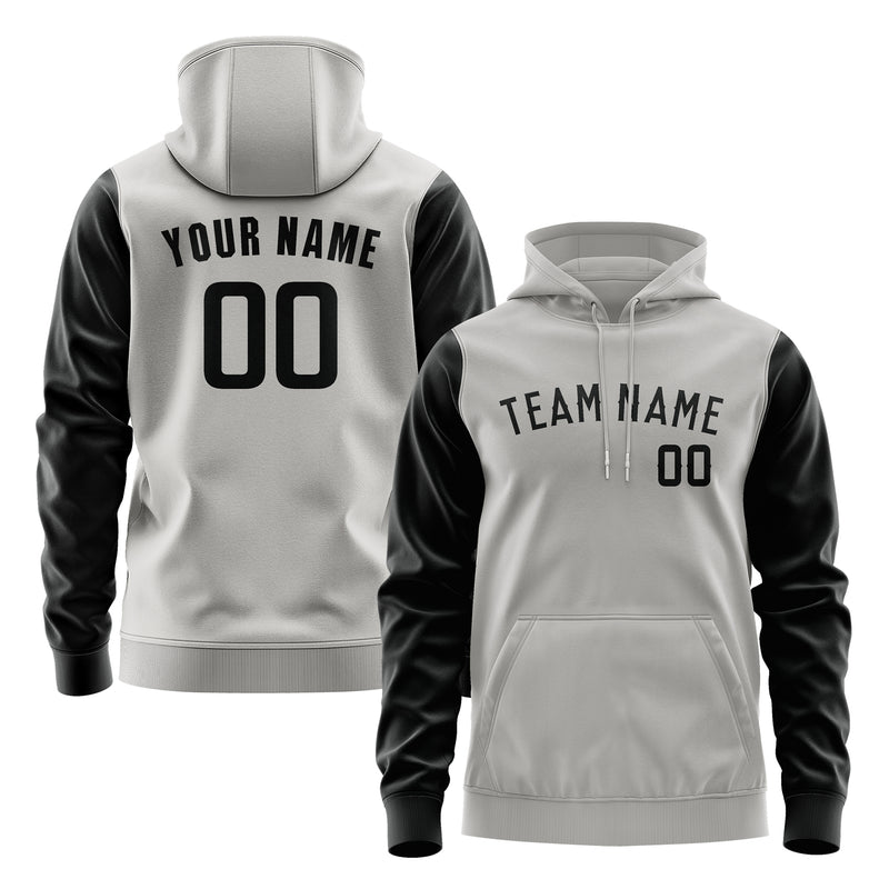 Custom Gray Black Hoodie 0404171704B31717