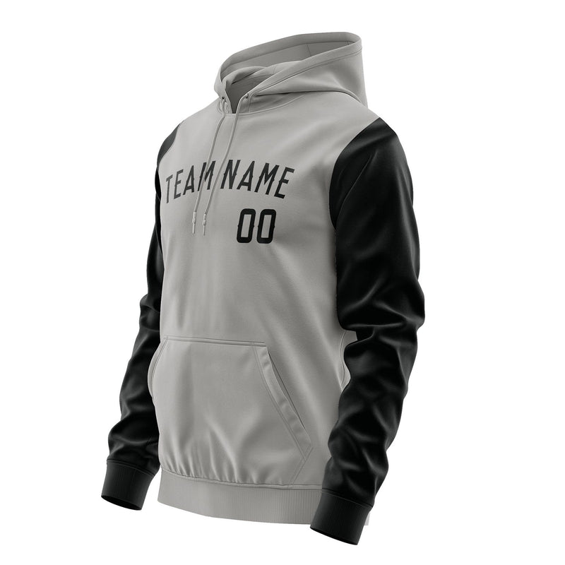 Custom Gray Black Hoodie 0404171704B31717