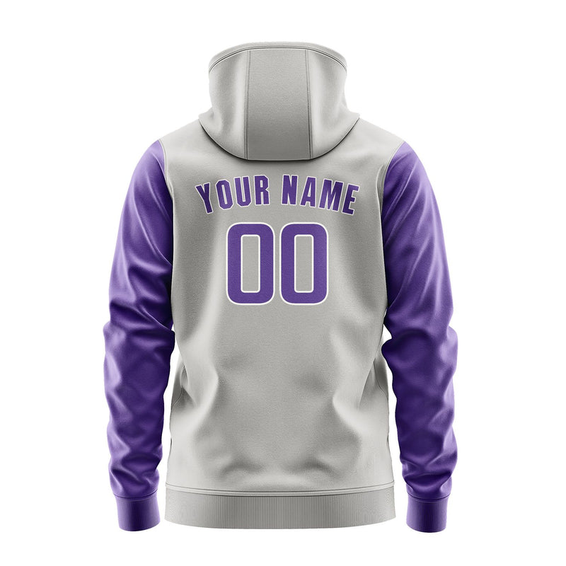 Custom Gray Light Purple Hoodie 0404232304B31823