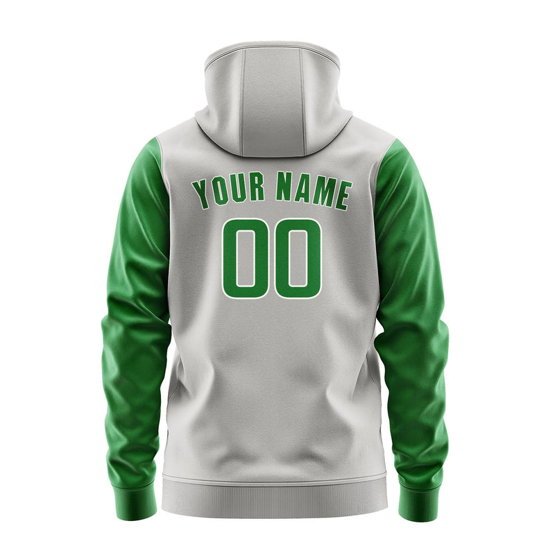Custom Gray Emerald Green Hoodie 0404242404B31824