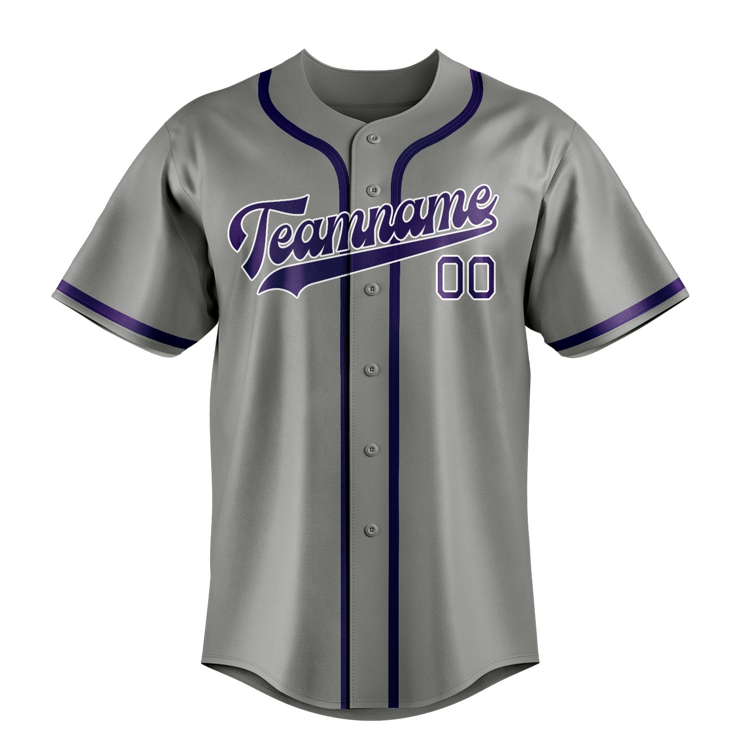 Custom Gray Purple Baseball Jersey