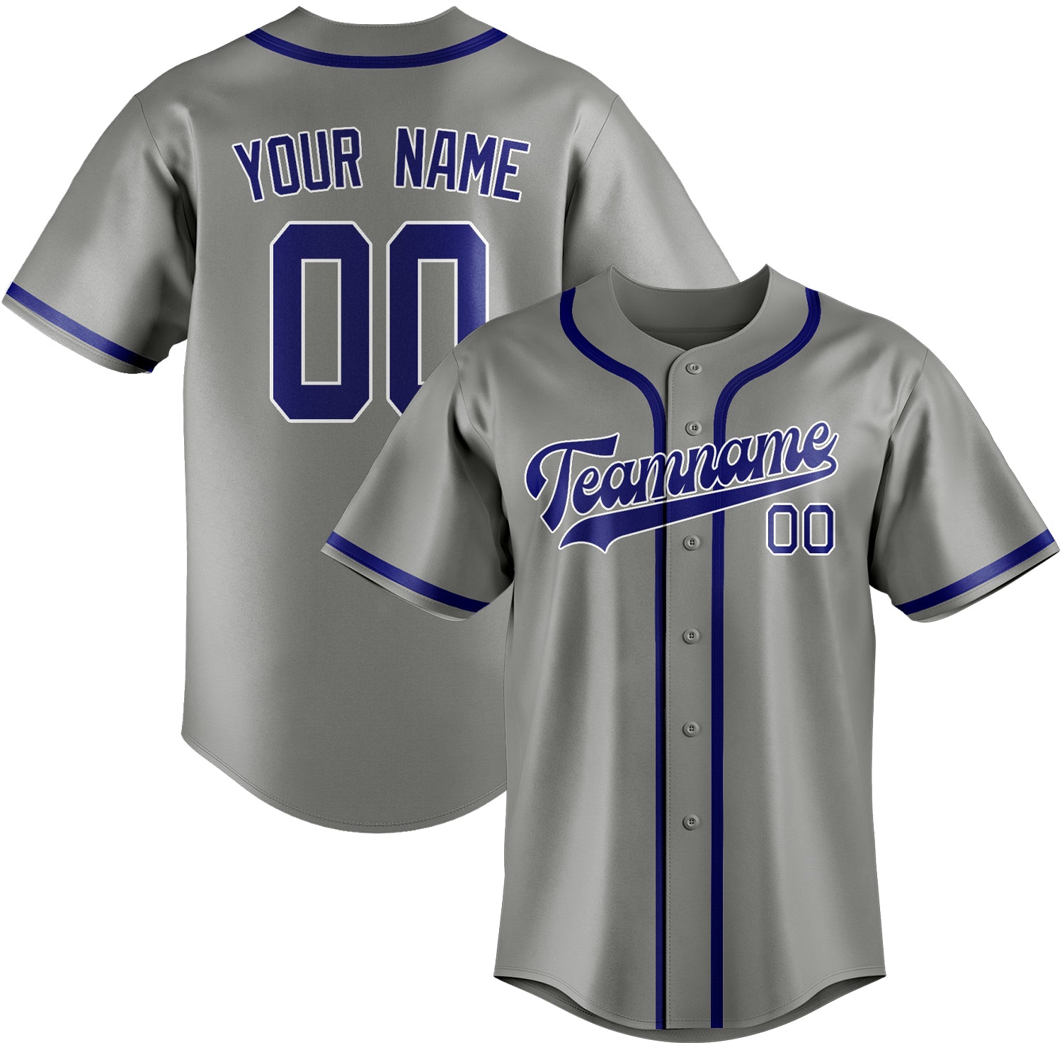 Custom Gray Sky Blue Baseball Jersey