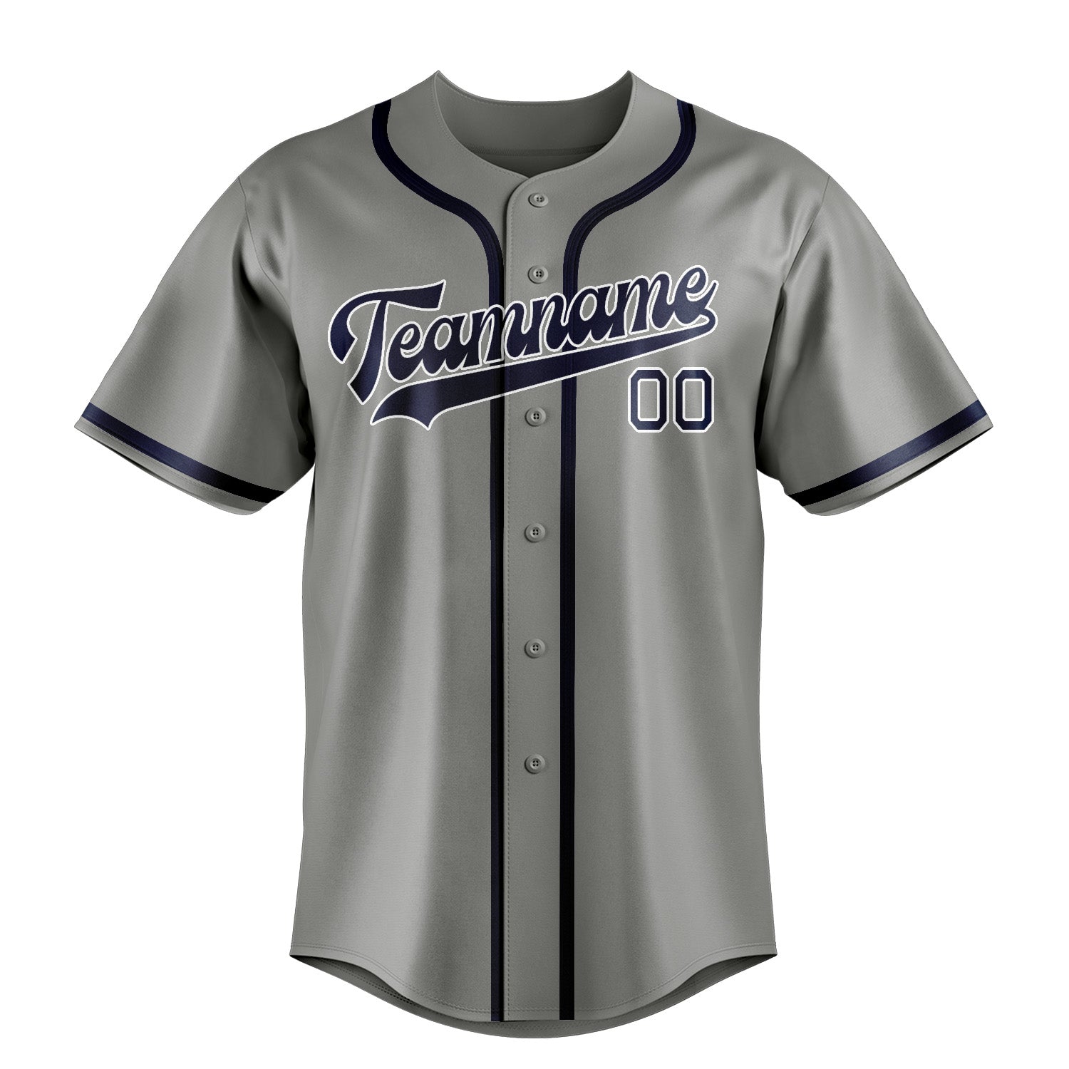 Custom Gray Blue Baseball Jersey