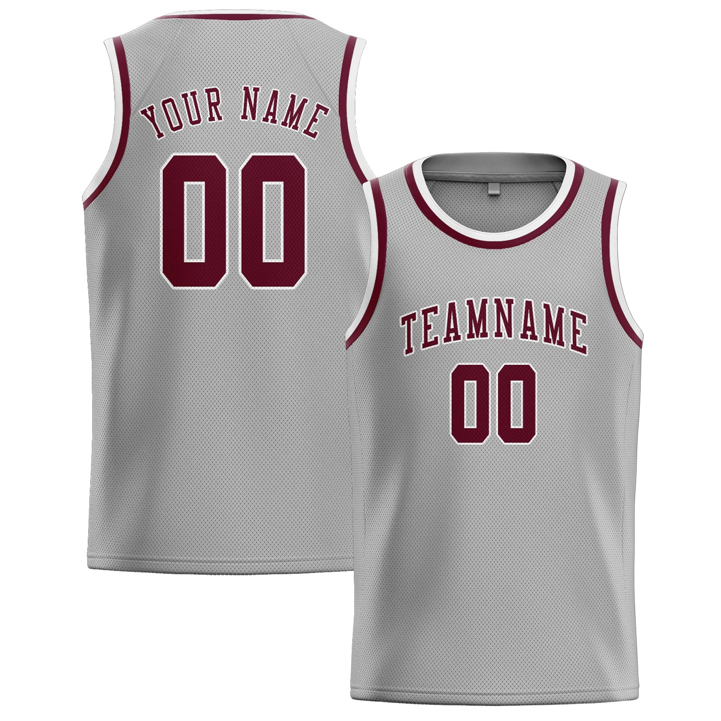 Custom Gray Crimson Red Basketball Jersey