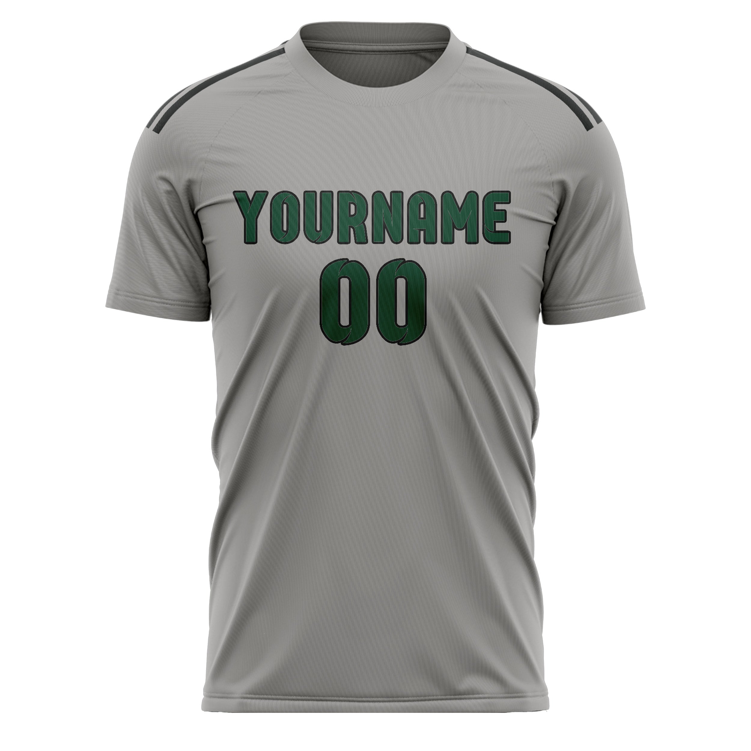 Custom Gray Green Soccer Jersey