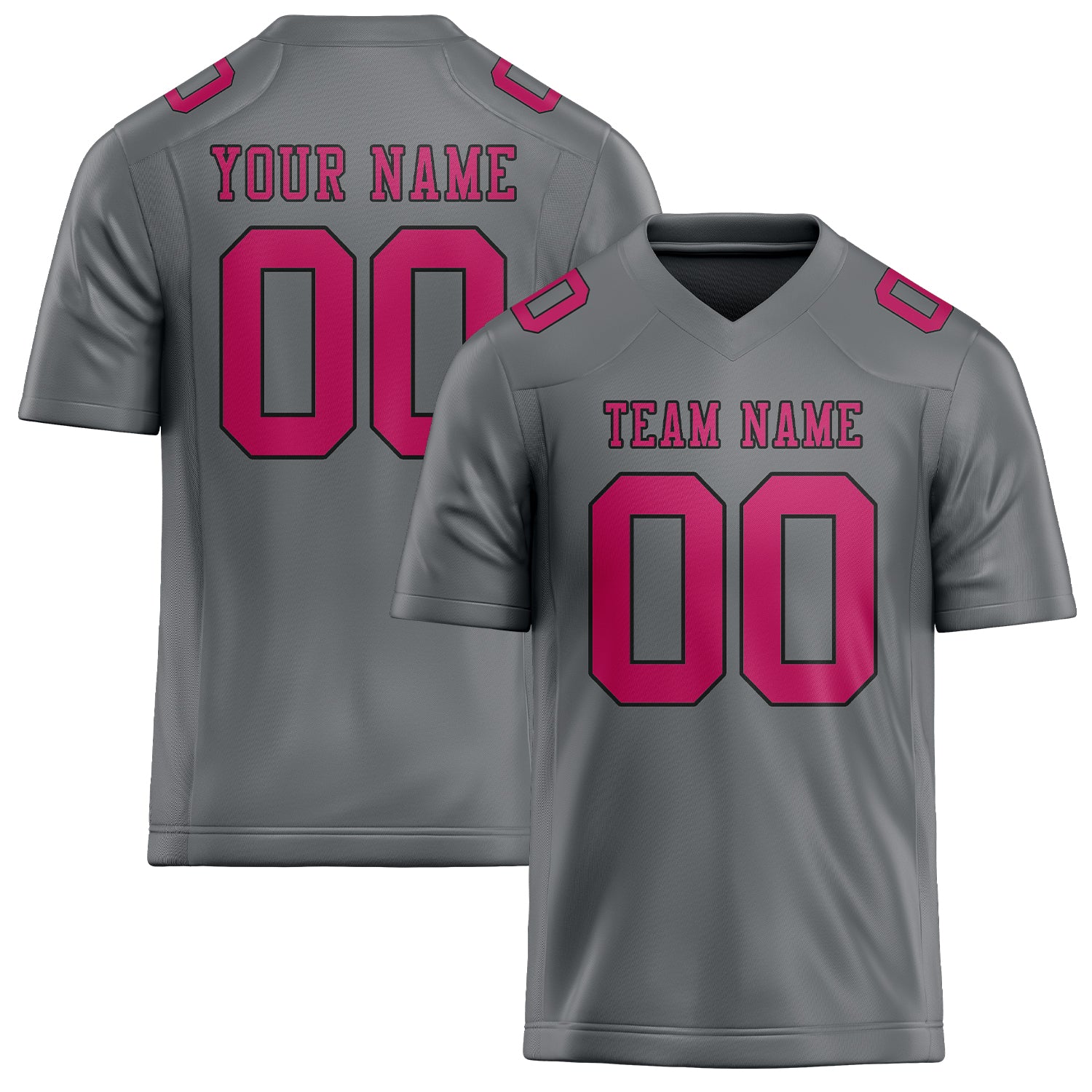 Custom Gray Pink Football Jersey