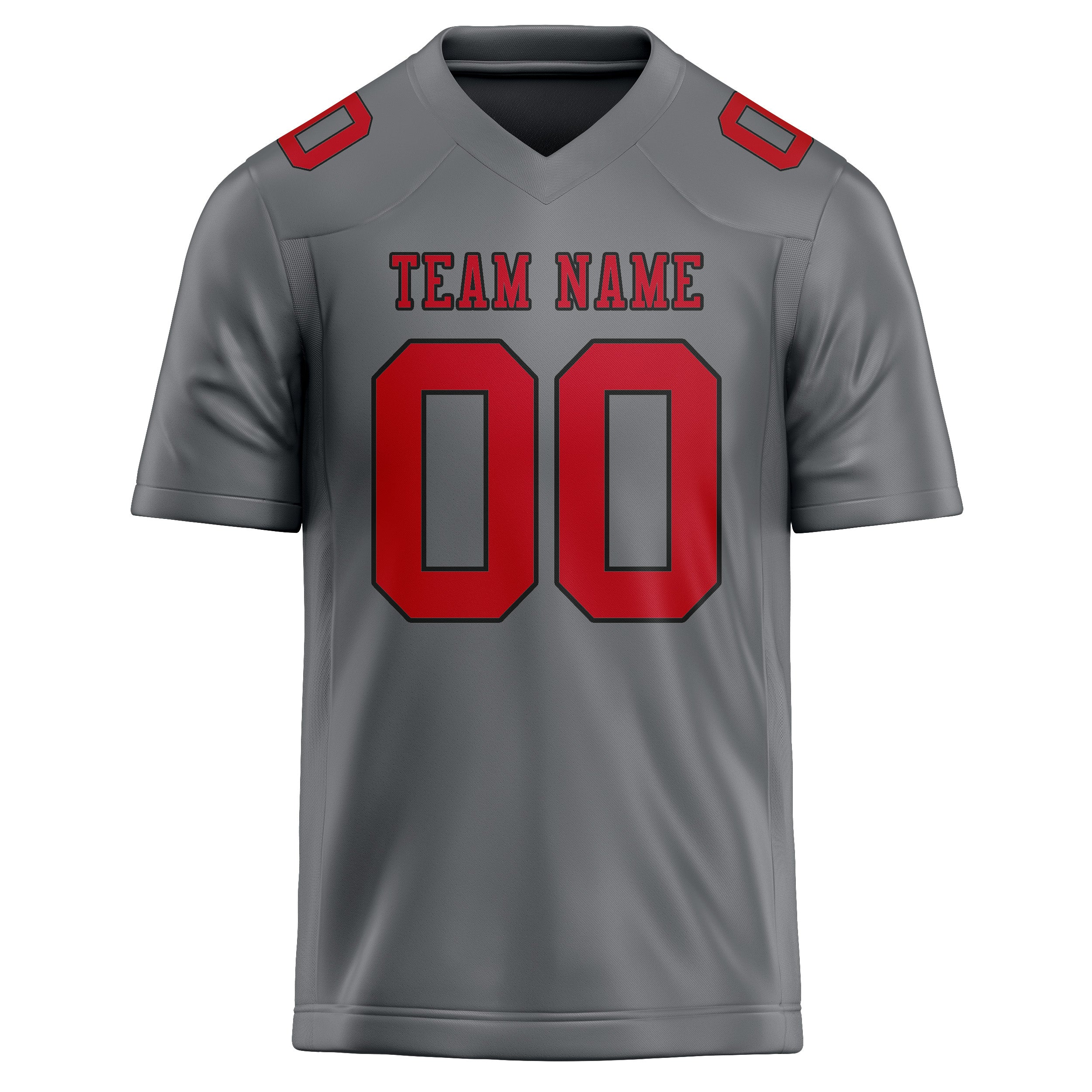 Custom Gray Red Football Jersey