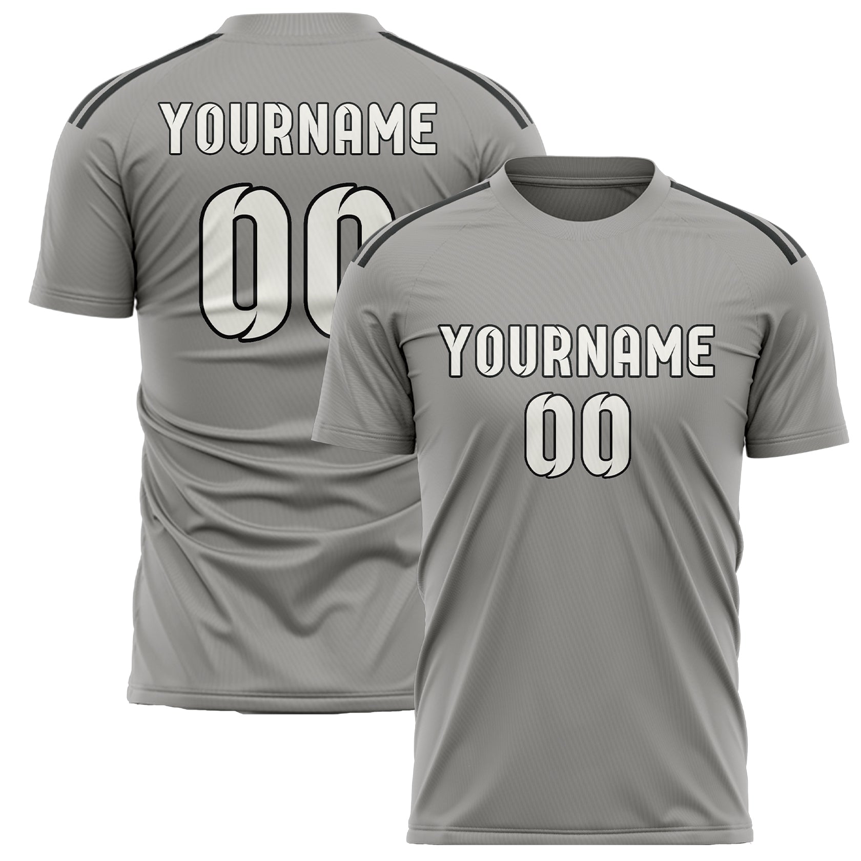 Custom Gray White Soccer Jersey