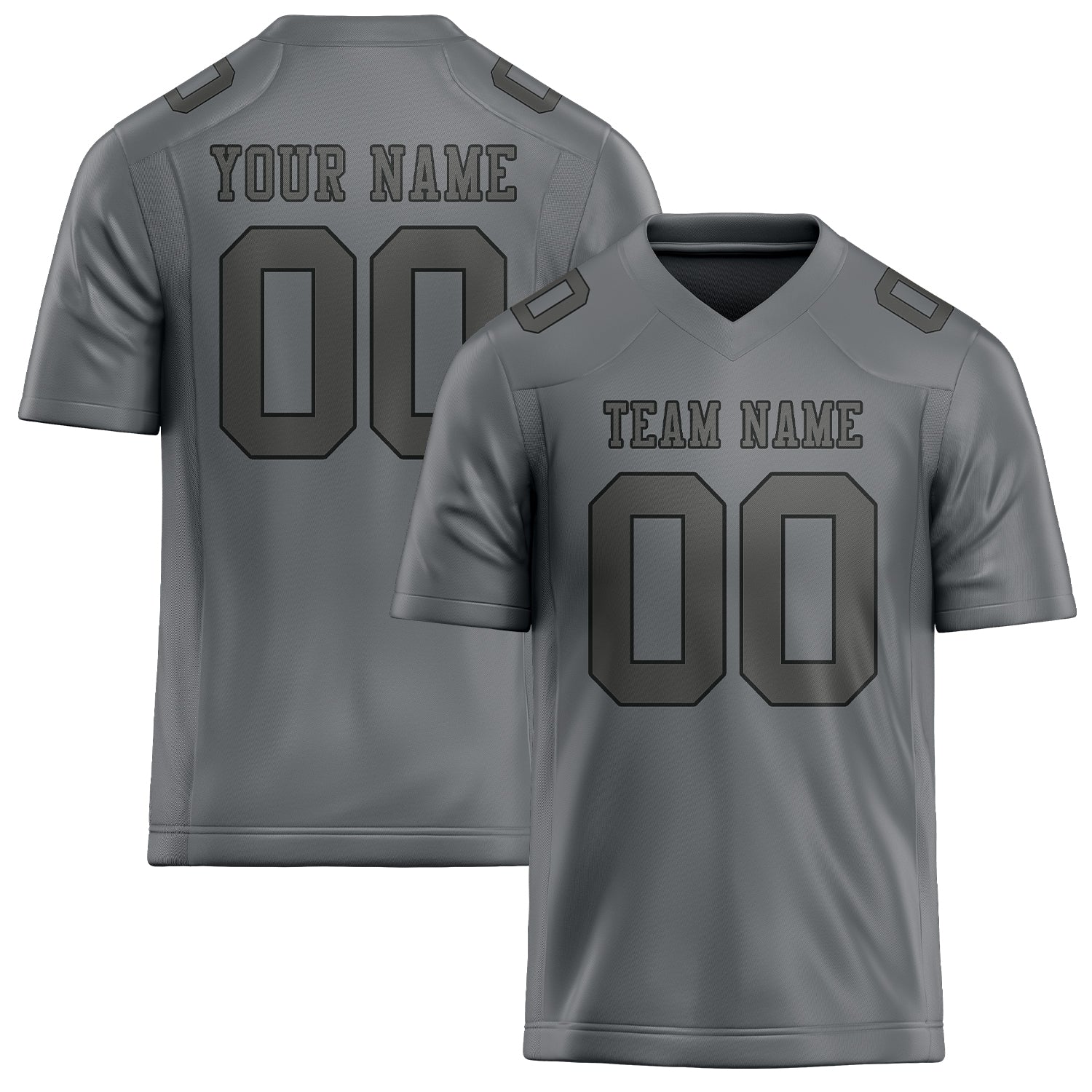 Custom Gray Dark Grey Football Jersey