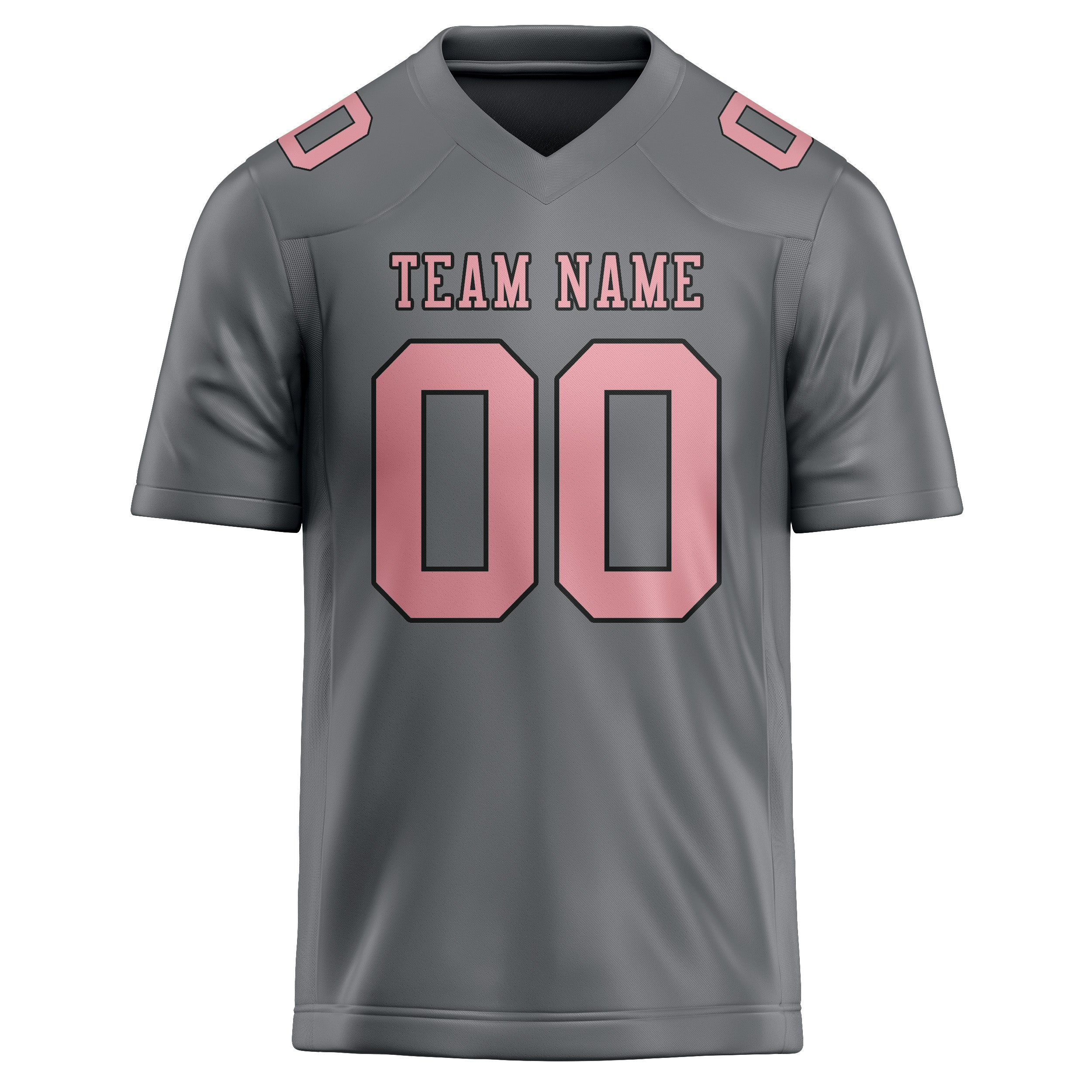 Custom Gray Light Pink Football Jersey