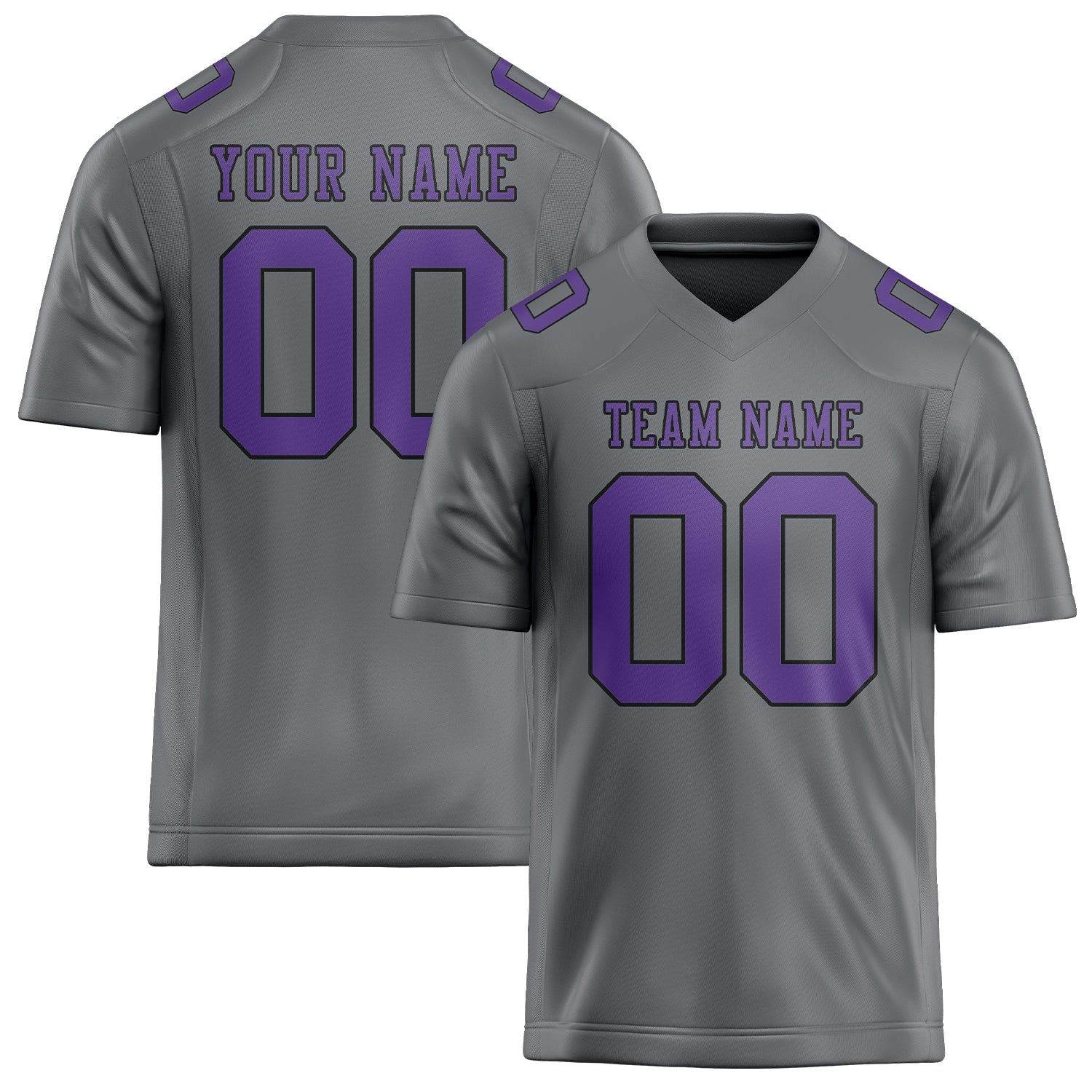 Custom Gray Light Purple Football Jersey