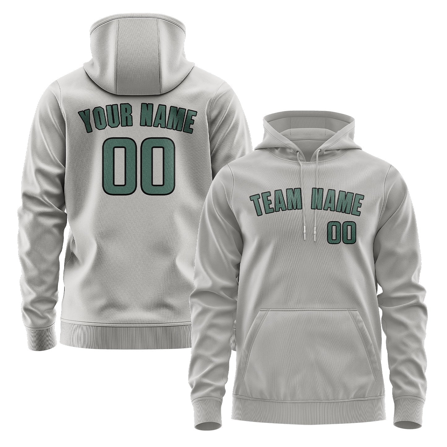 Custom Gray Blue Green Hoodie