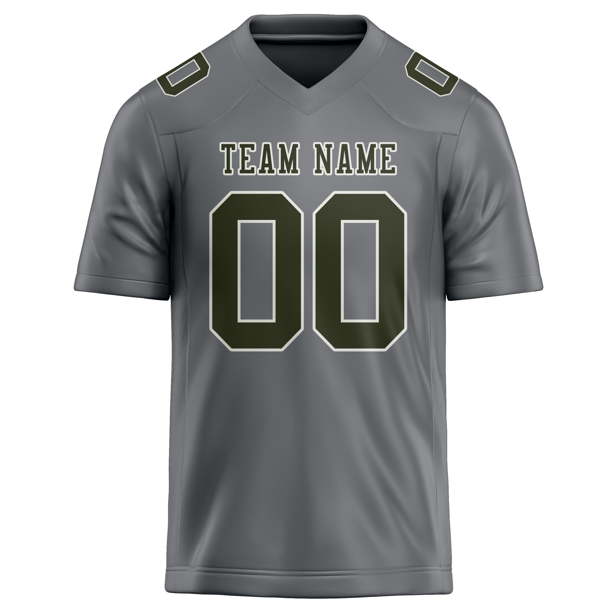 Custom Gray Olive Football Jersey