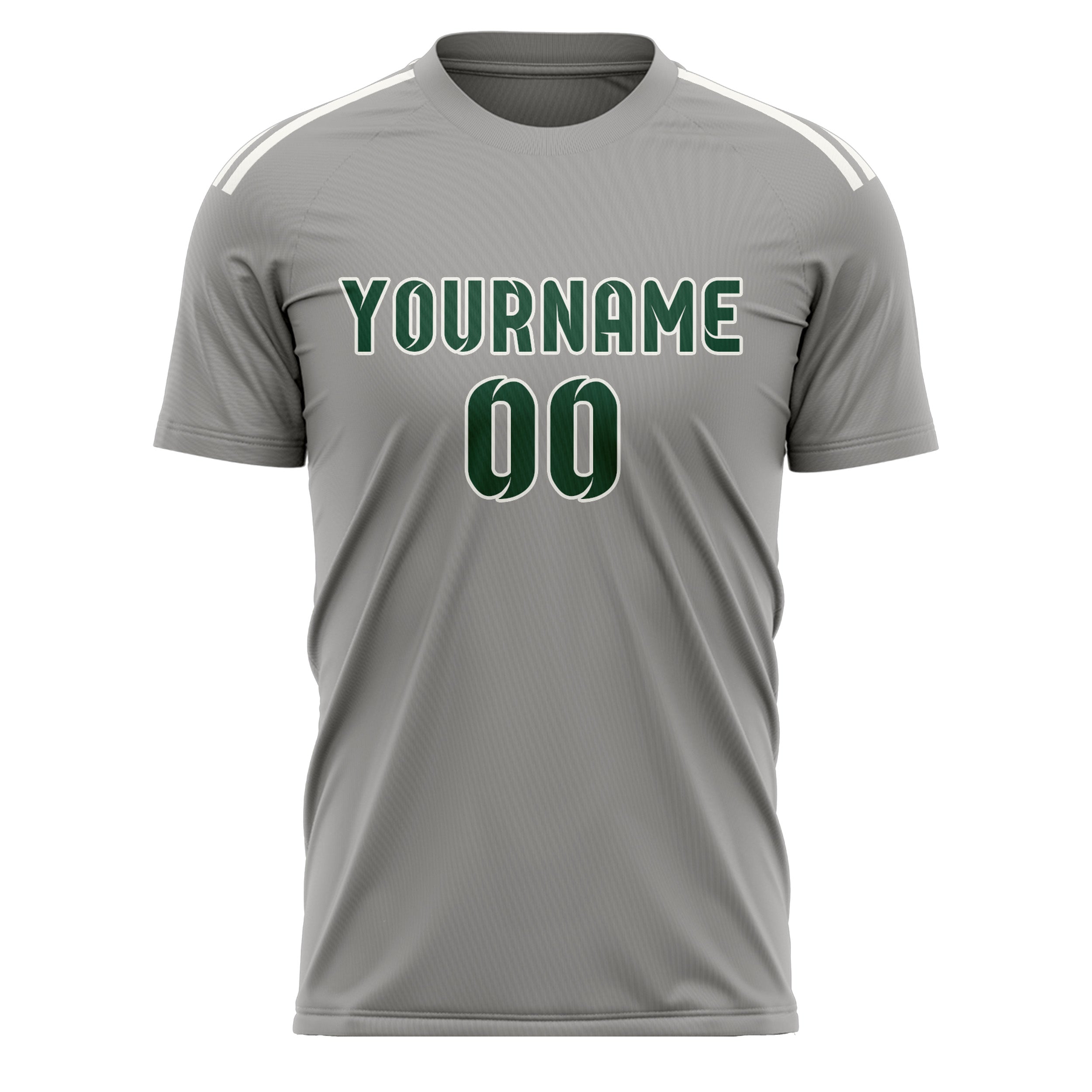 Custom Gray Green Soccer Jersey