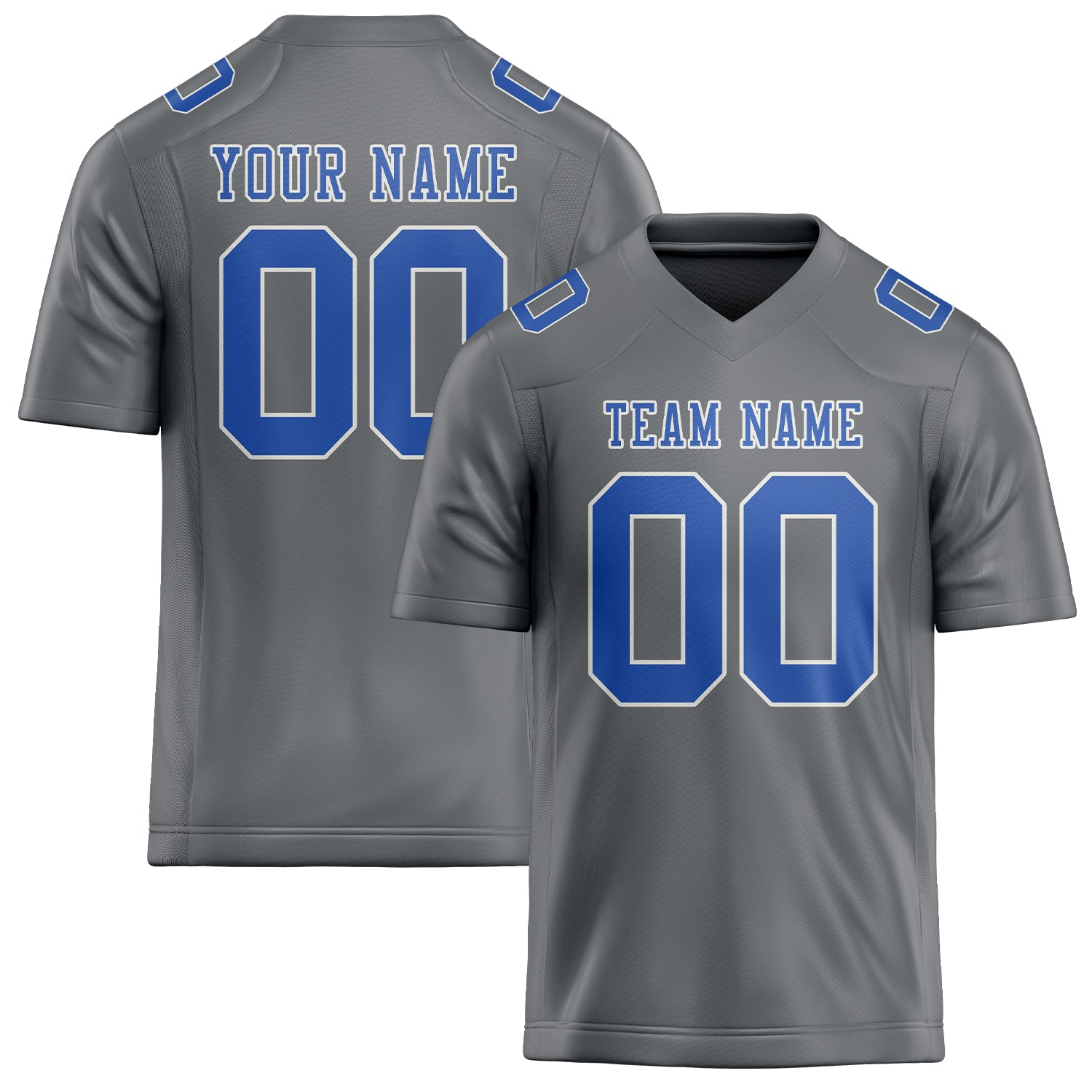 Custom Gray Sky Blue Football Jersey