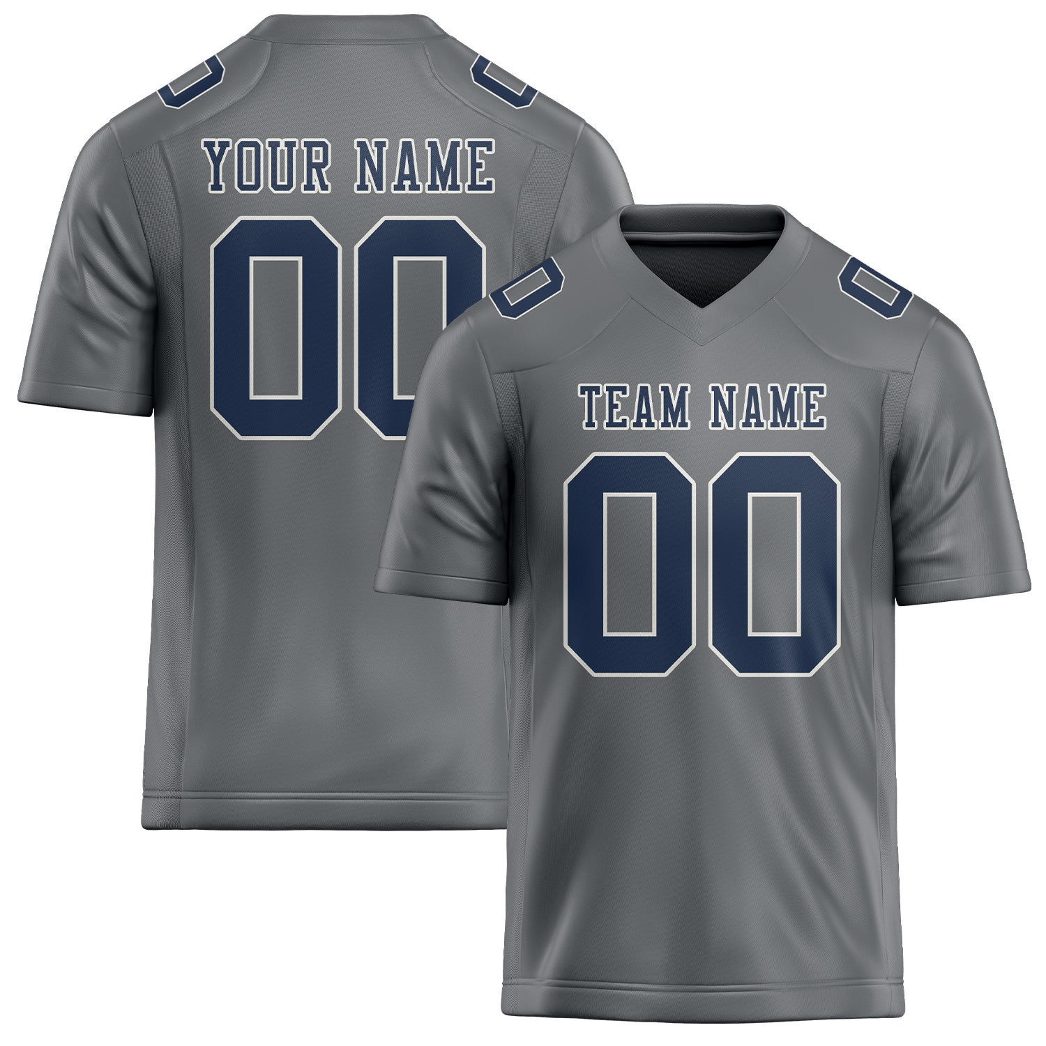Custom Gray Blue Football Jersey