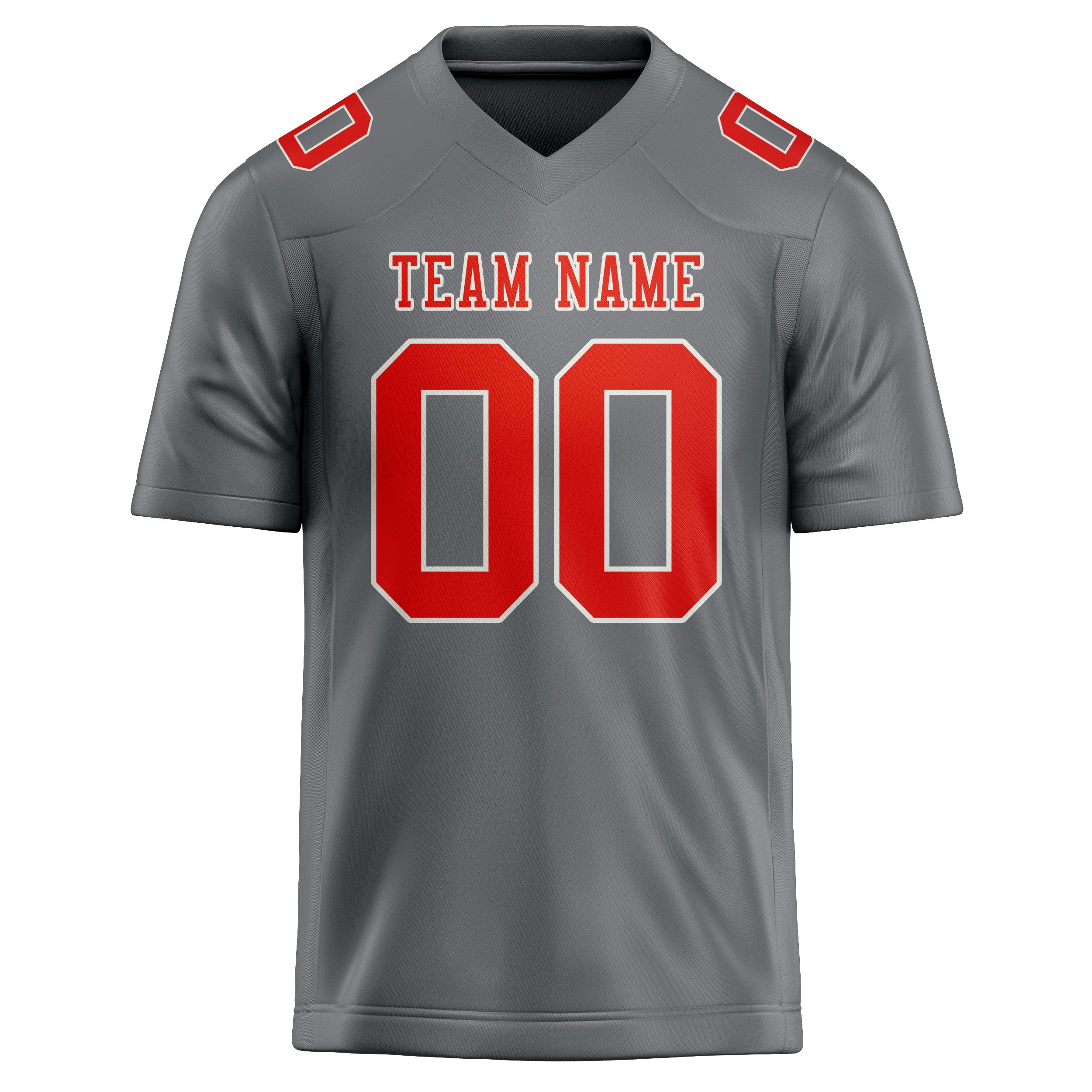 Custom Gray Orange Red Football Jersey