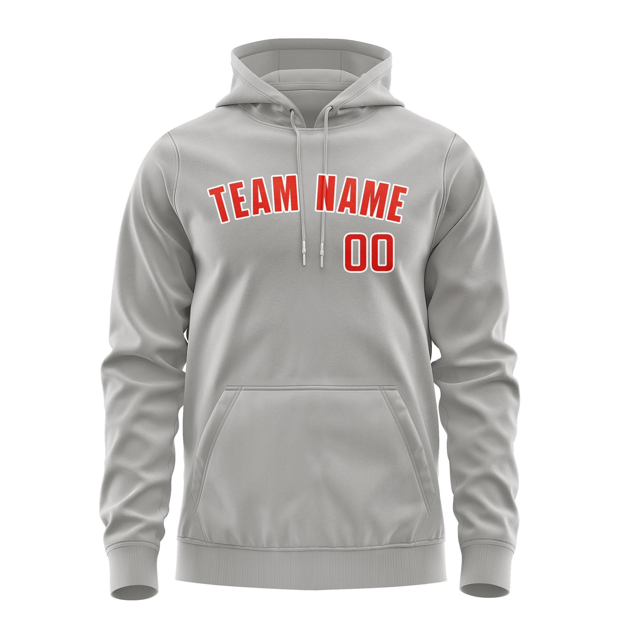Custom Gray Orange Red Hoodie