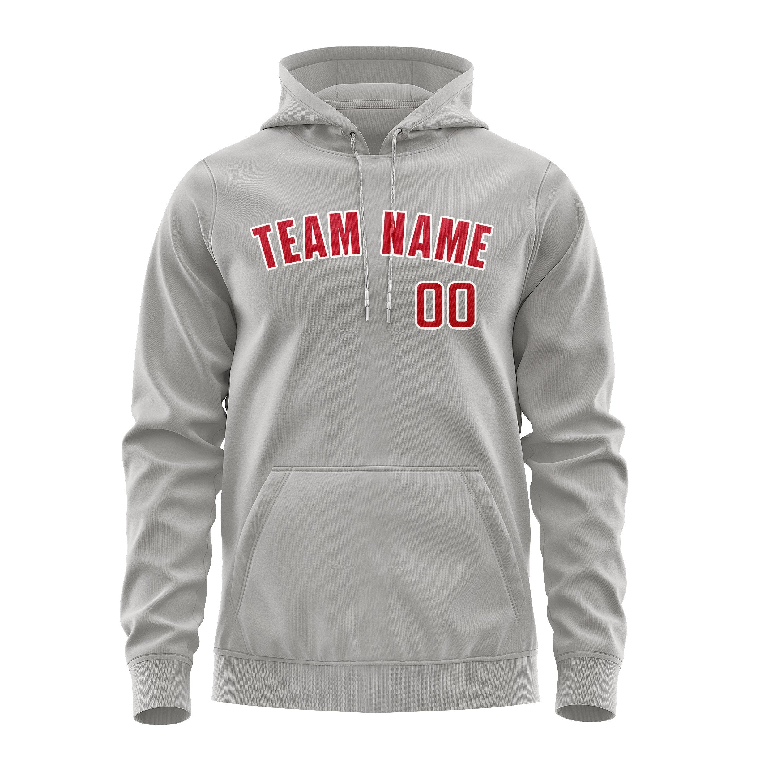 Custom Gray Red Hoodie