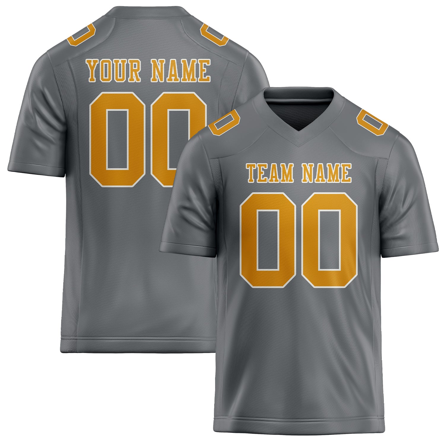 Custom Gray Yellow Football Jersey