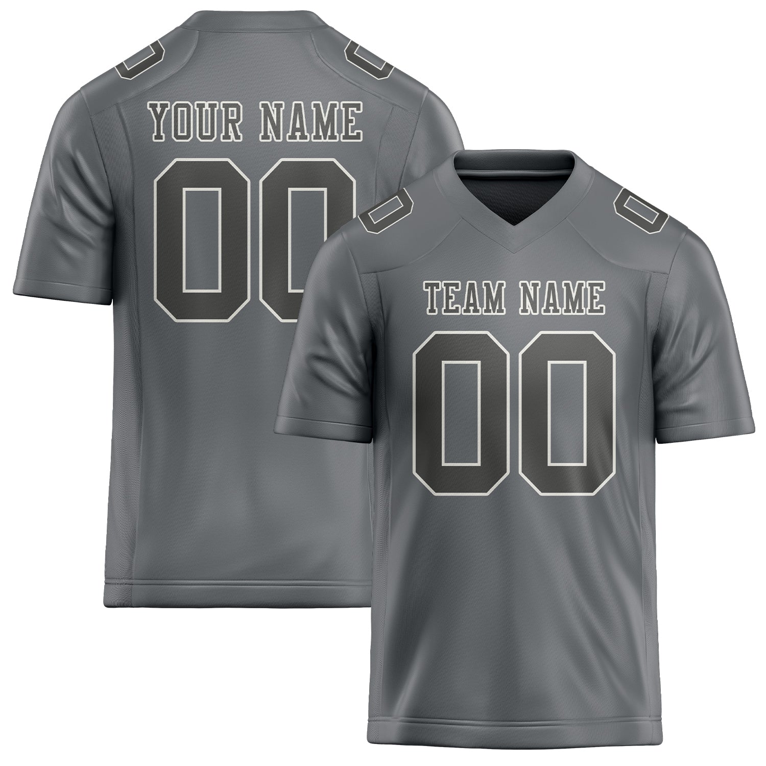 Custom Gray Dark Grey Football Jersey