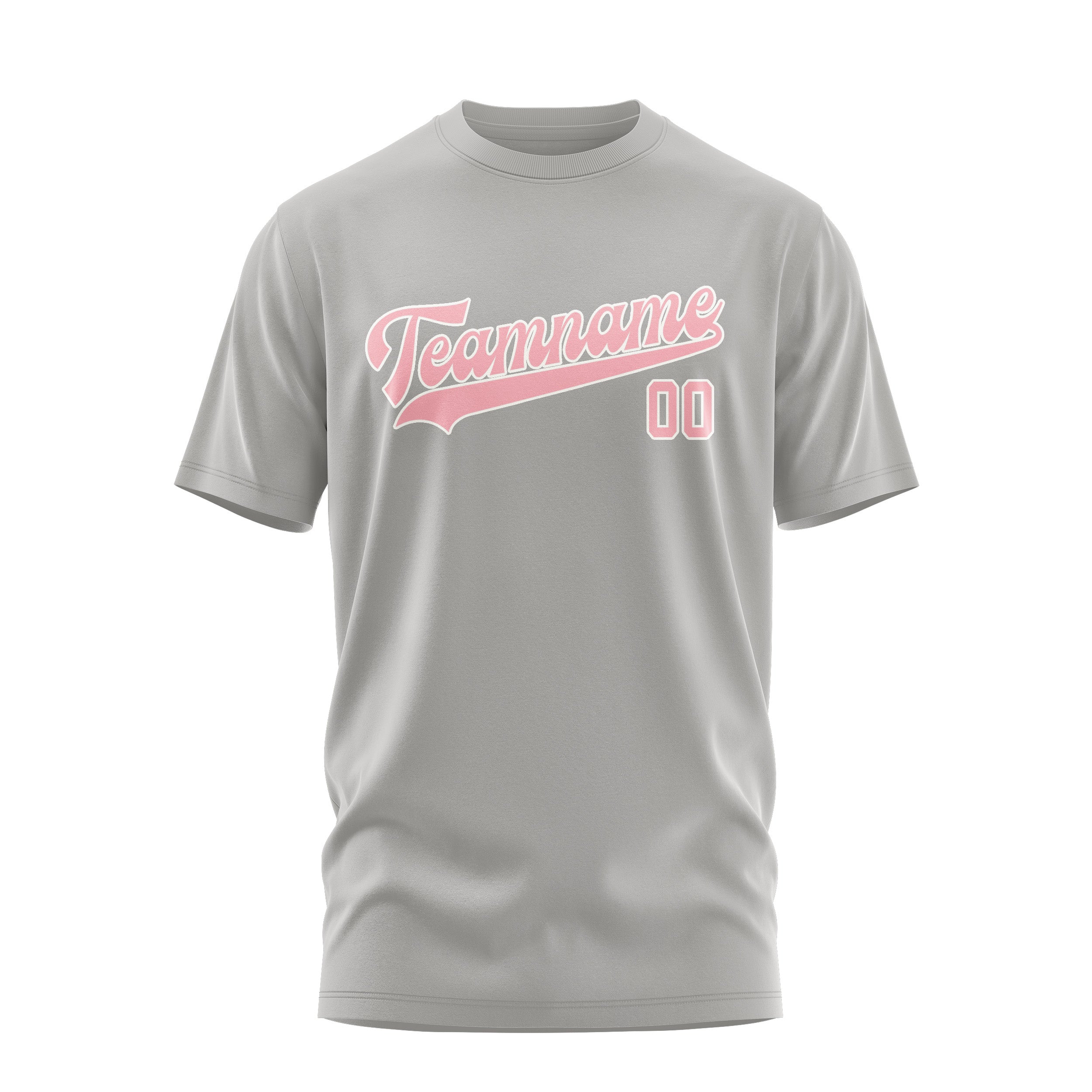 Custom Gray Light Pink T-Shirt