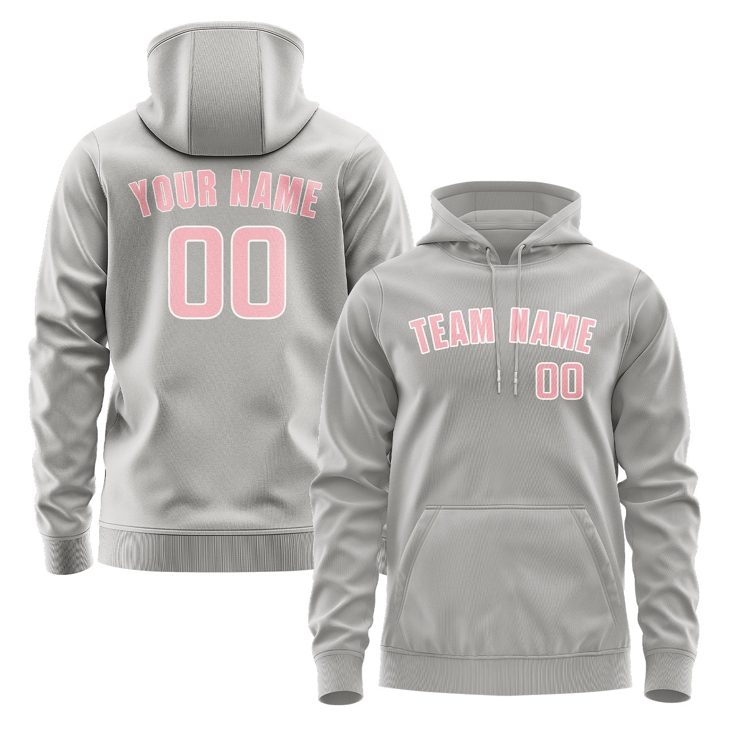 Custom Gray Light Pink Hoodie