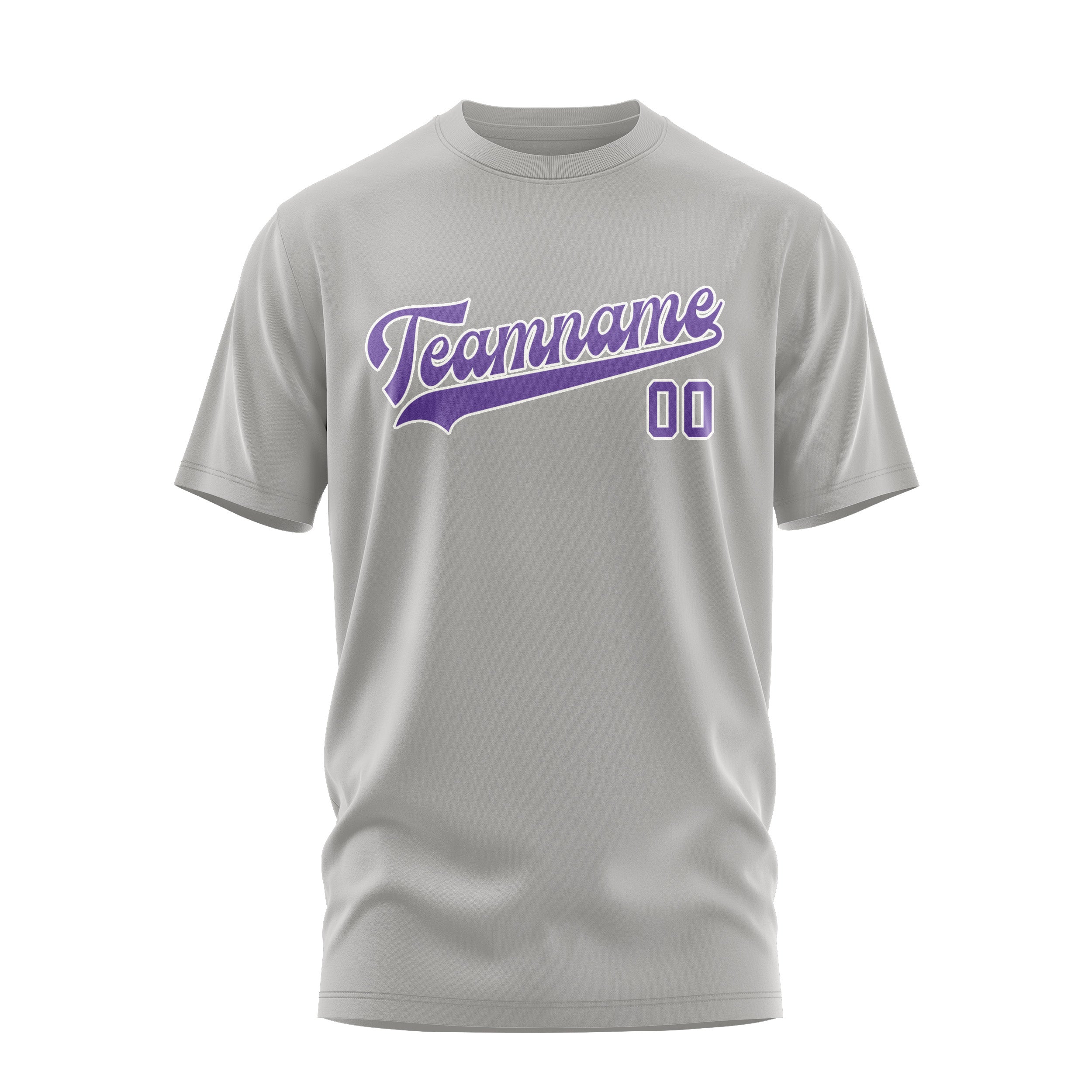 Custom Gray Light Purple T-Shirt