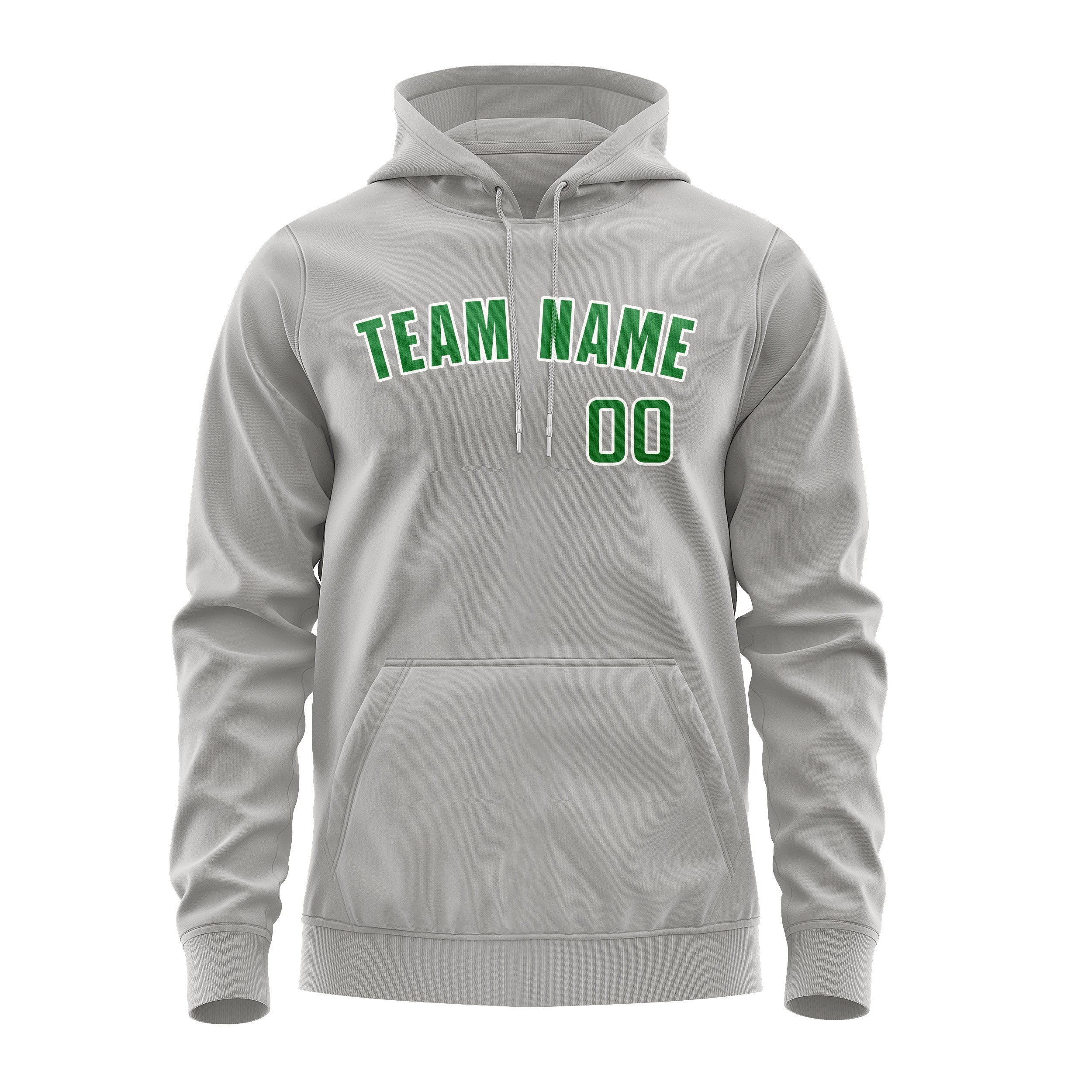 Custom Gray Emerald Green Hoodie