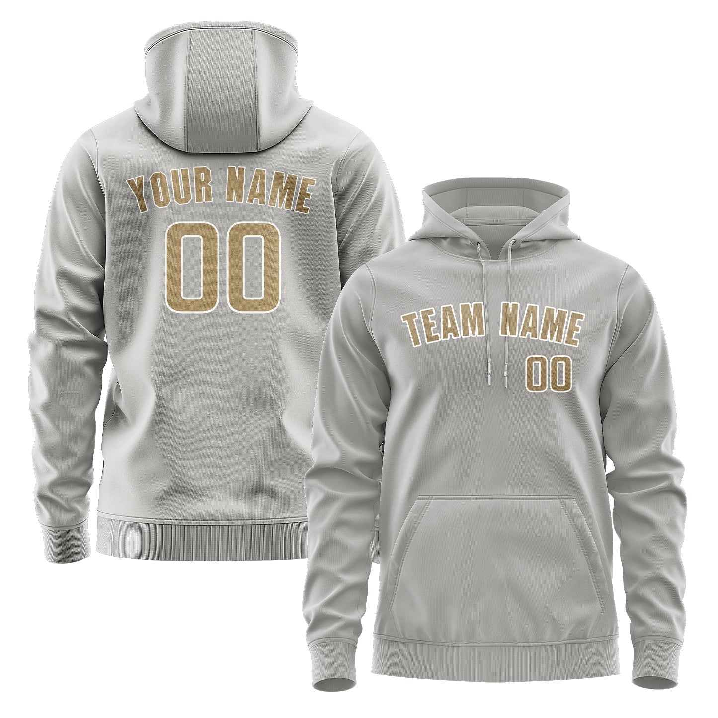 Custom Gray Light Khaki Hoodie