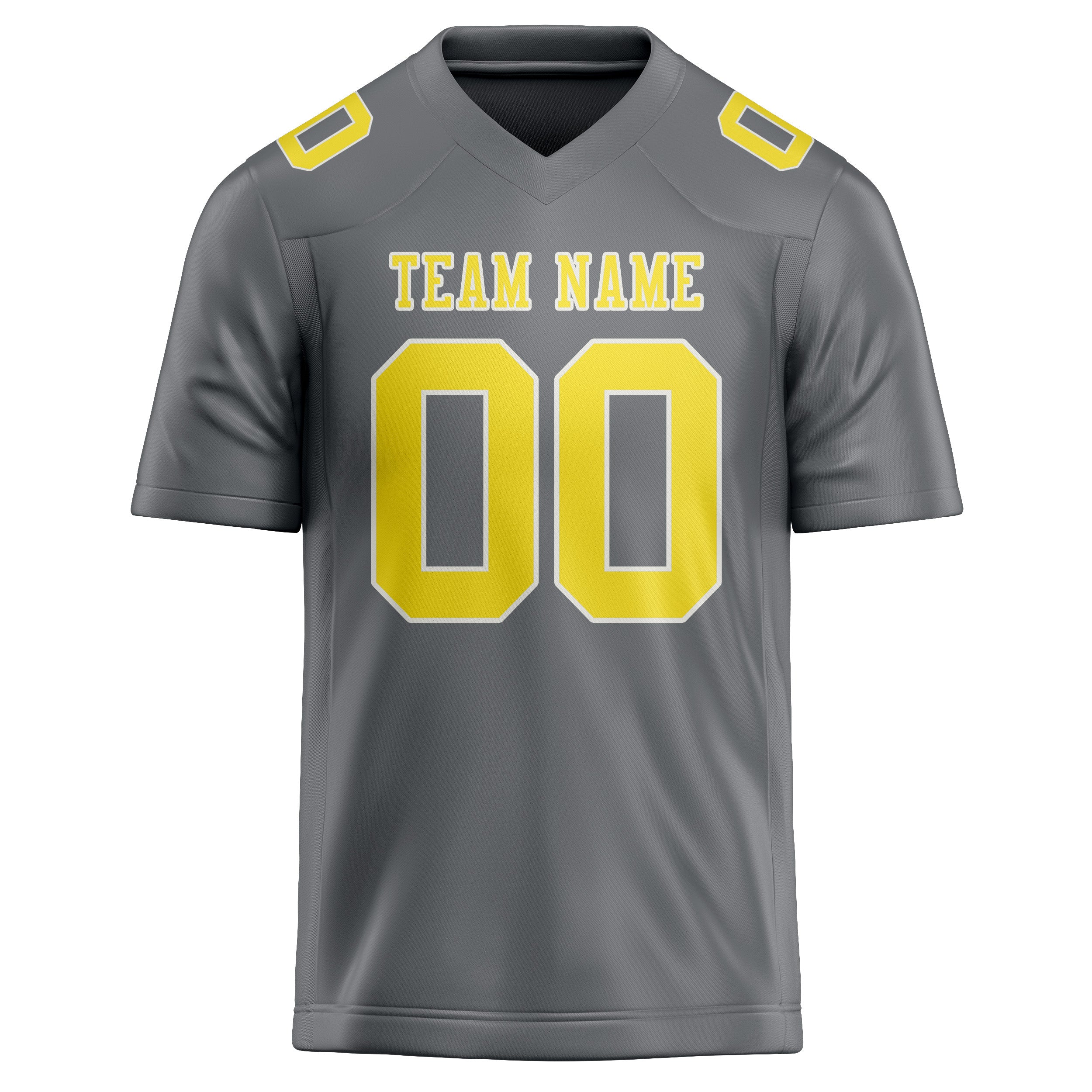 Custom Gray Light Yellow Football Jersey