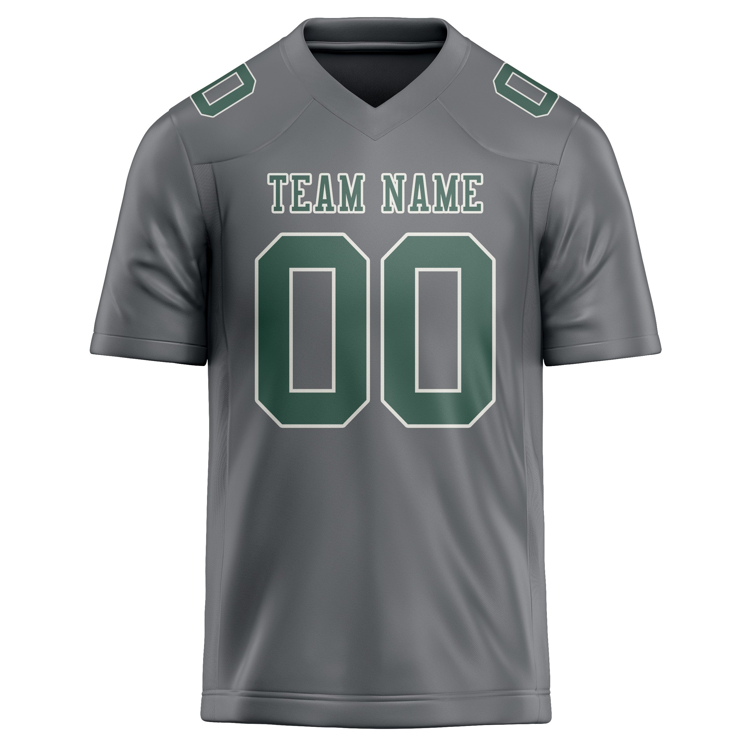 Custom Gray Blue Green Football Jersey