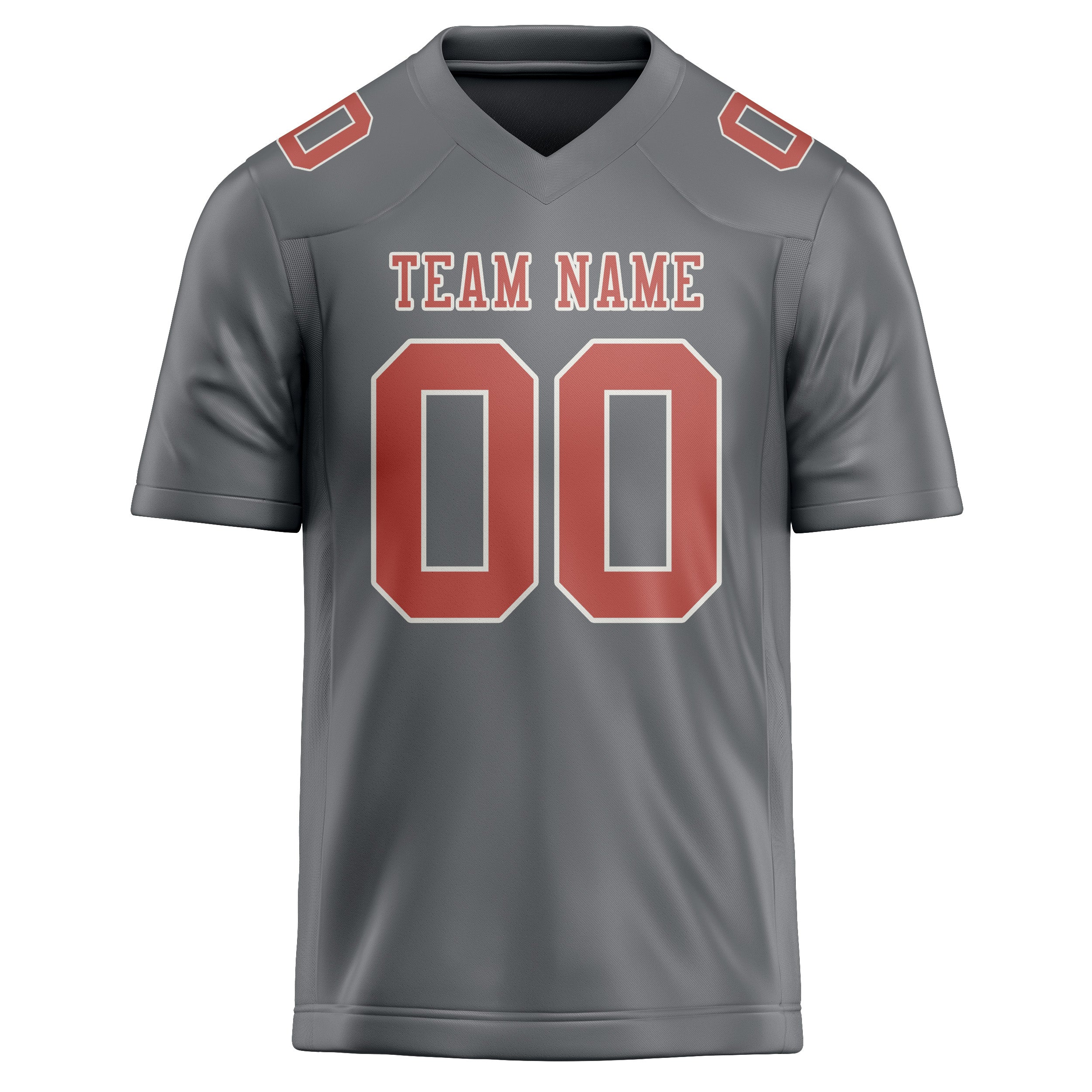 Custom Gray Copper Rose Football Jersey