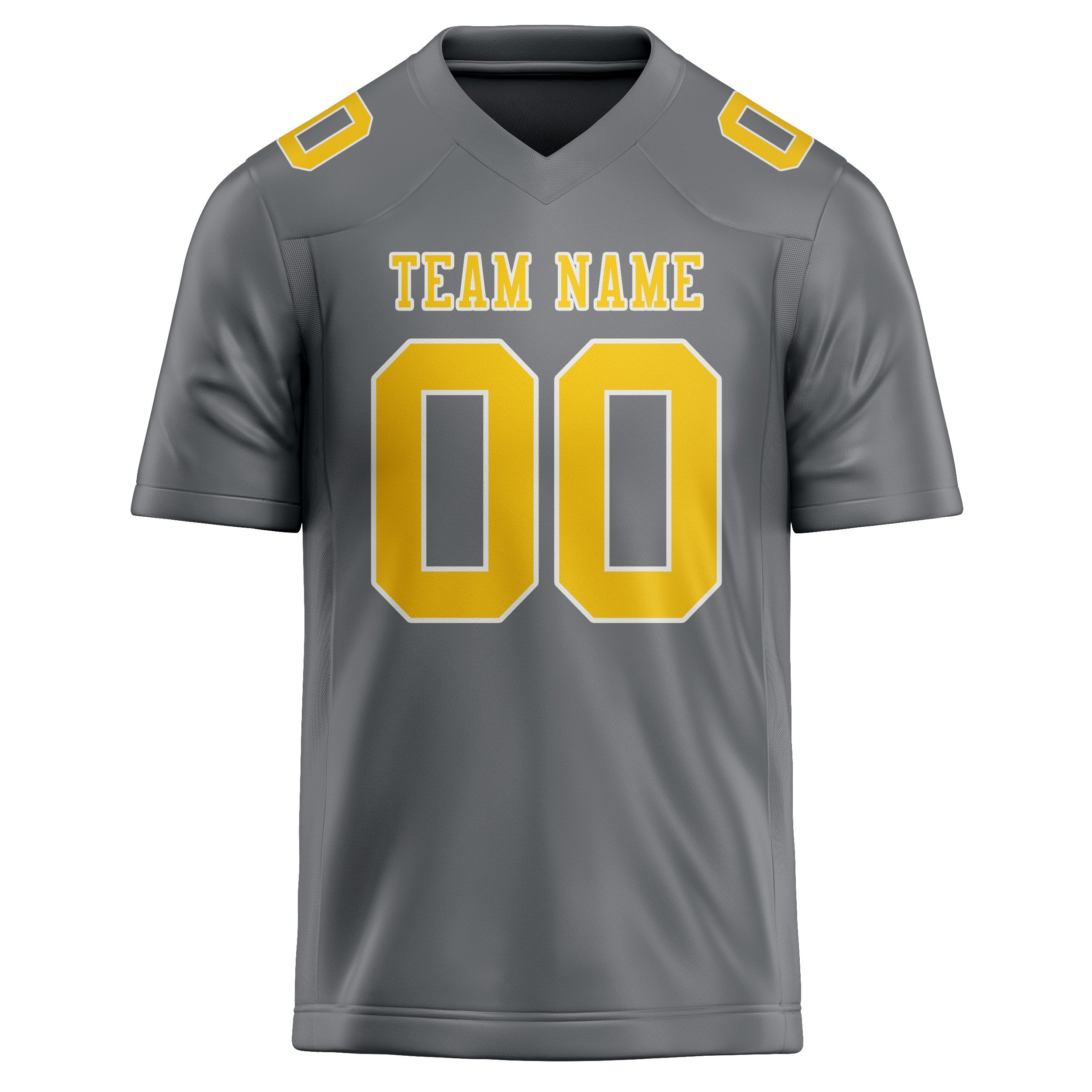 Custom Gray Gold Football Jersey