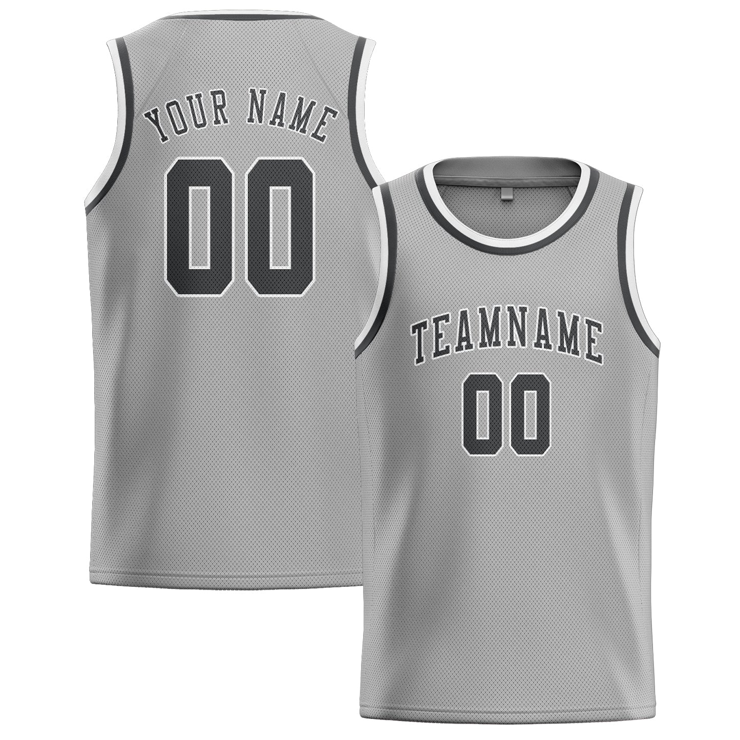 Custom Gray Dark Grey Basketball Jersey