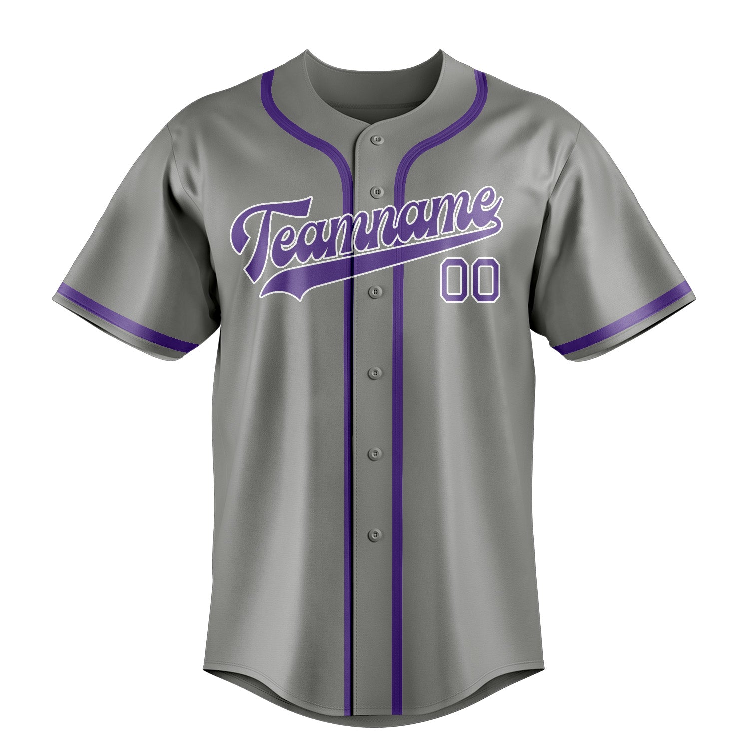 Custom Gray Light Purple Baseball Jersey