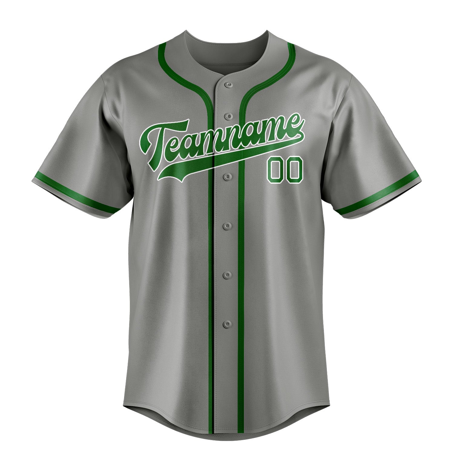 Custom Gray Emerald Green Baseball Jersey