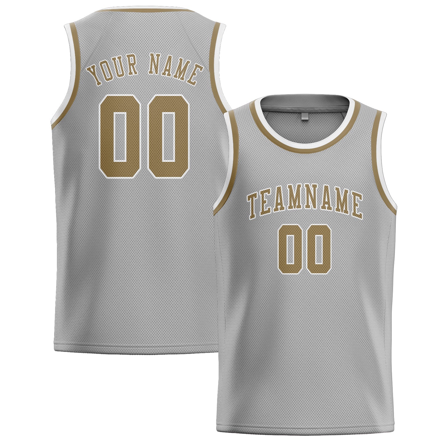 Custom Gray Light Khaki Basketball Jersey