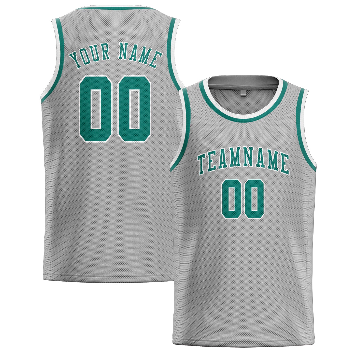 Custom Gray Blue Green Basketball Jersey